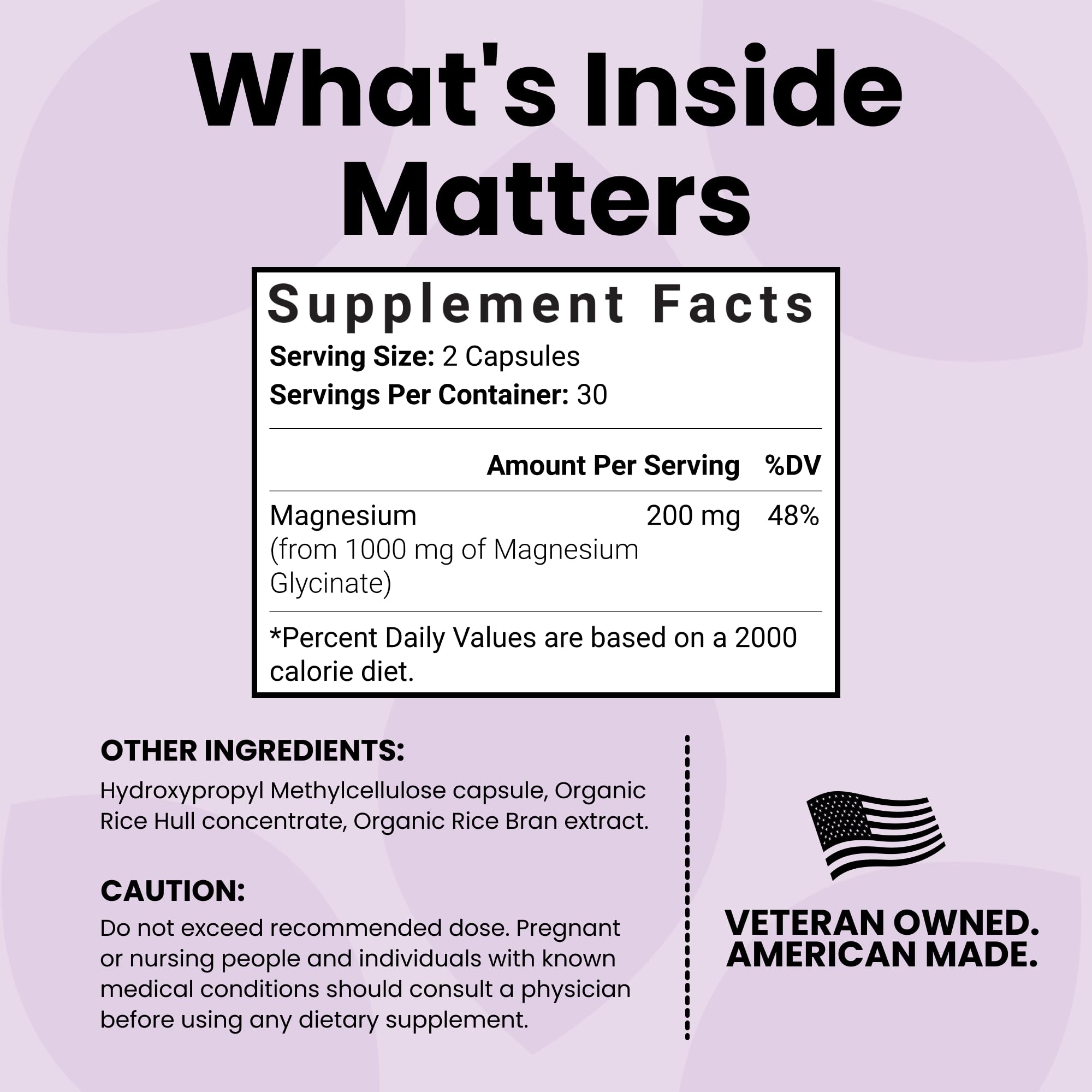 Luma Nutrition Magnesium Glycinate 1000mg - Support Stress, Sleep, Nerve & Muscle Health - 500mg Pure Magnesium Supplement Capsules