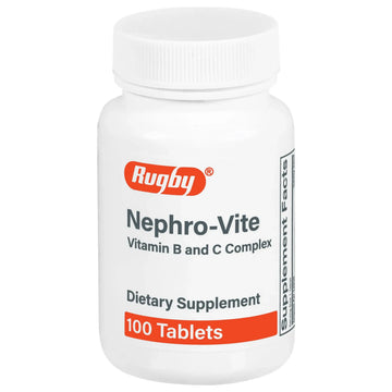 Rugby Nephro-Vite Vitamin B and C Complex Tablets - Dietary Supplement - 100 Count (1 Pack) RUGBY LABORATORIES Au supplements