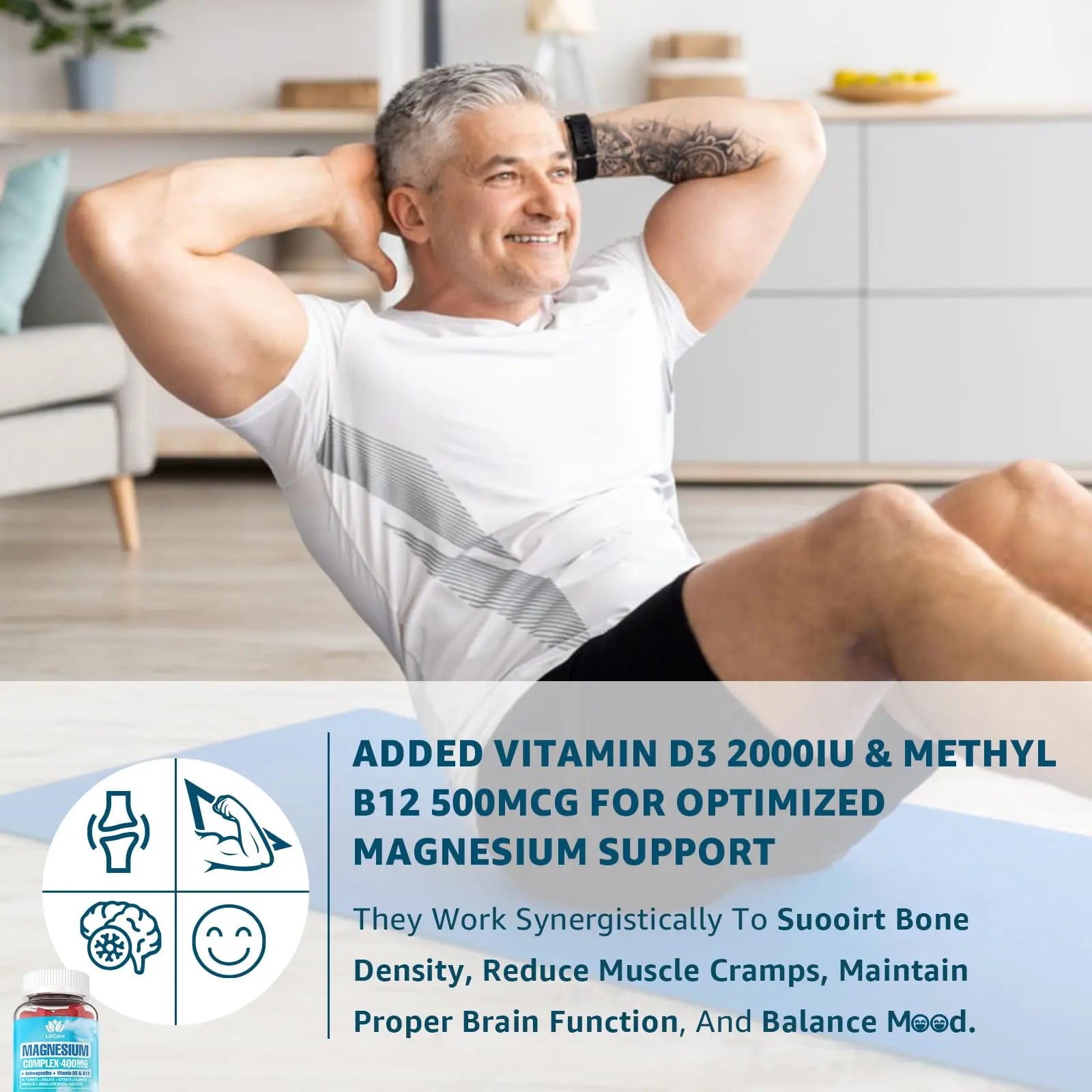 Sugar Free Magnesium Complex for Women, Calm Magnesium Gummies for Adults 400mg, Magnesium Glycinate, Citrate, Malate & More- Magnesium Gummy with Magnesium Ashwagandha, D3, B12 for Relax, Calm, Vegan LILICARE Au supplements