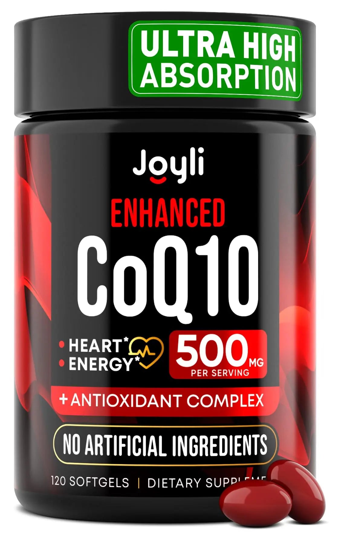 High Absorption CoQ10 500MG - Co Q 10 Supplement 120 Softgels for Heart Health&Energy Production - Enhanced CoQ10 Nutritional Supplements with Coenzyme Q10 JOYLI Nutrition Au supplements