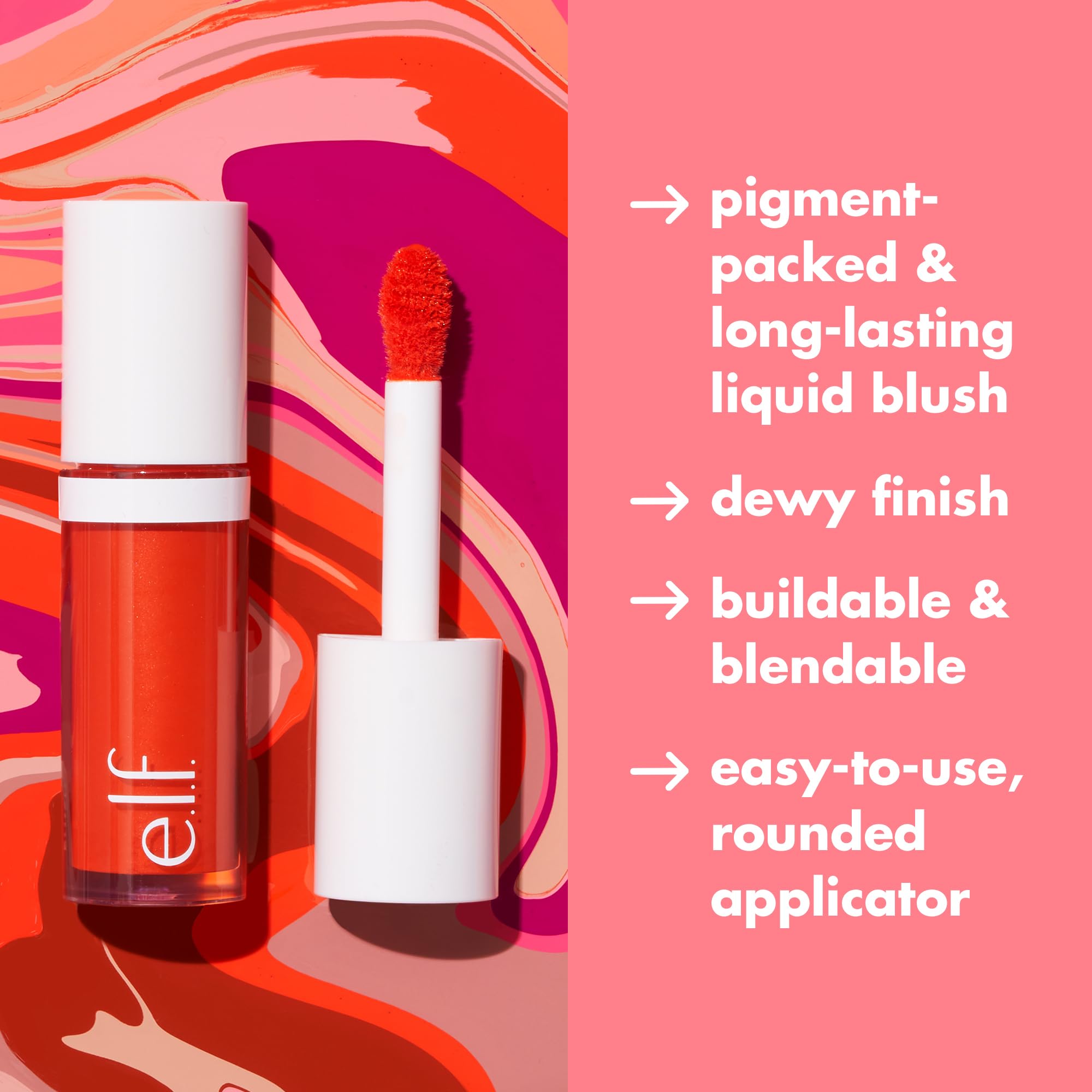 e.l.f. Camo Liquid Blush, Long-lasting Liquid Blush For High-pigment Color, Creates A Soft, Dewy Finish, Vegan & Cruelty-free, Cheeky Lychee e.l.f. Au supplements