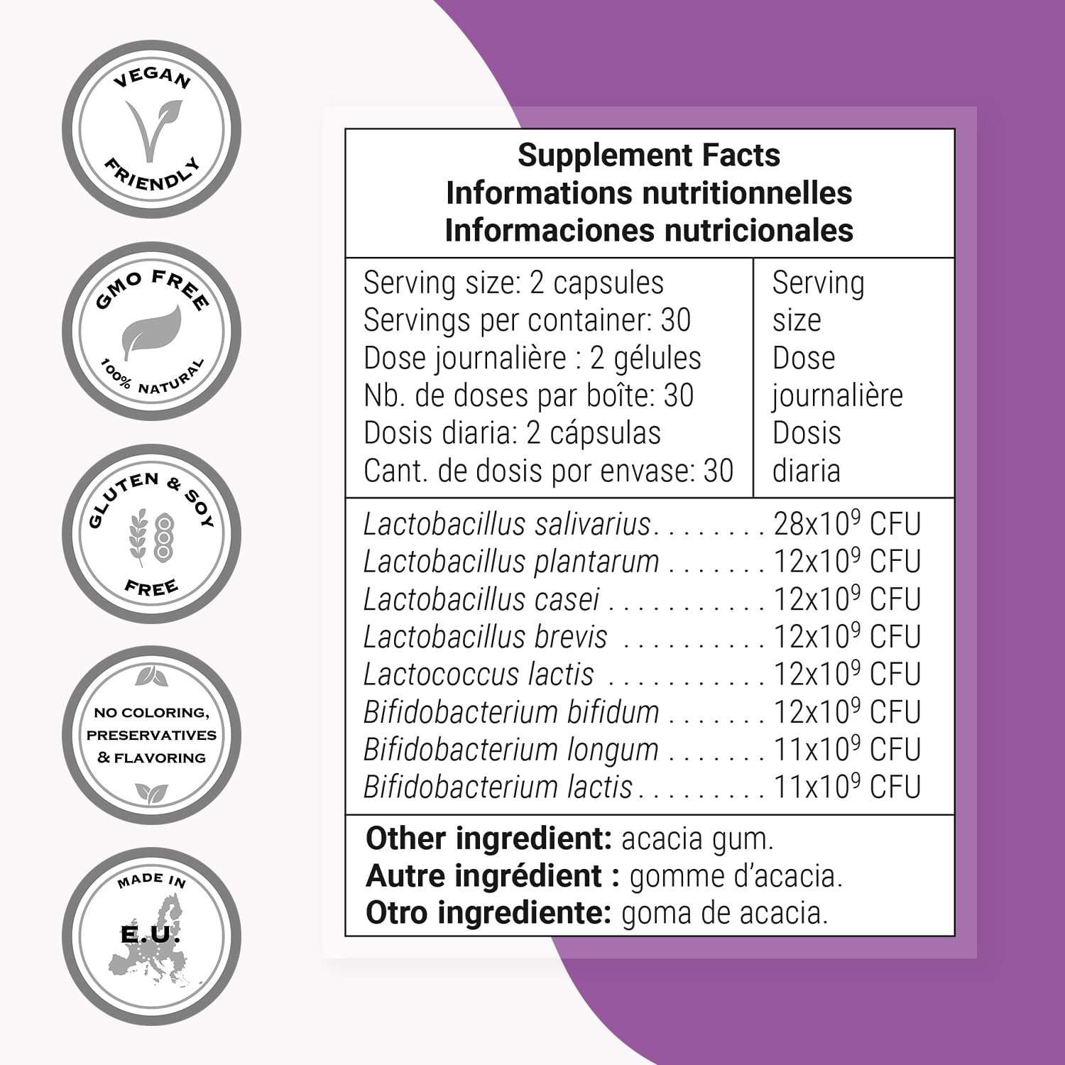 Supersmart - Lactoxira (High Potency) - 8-in-1 Probiotic Complex Supplement - Advanced Formula for Women & Men - with Lactobacillus Casei, Brevis | Non-GMO & Gluten Free - 60 DR Capsules Supersmart Au supplements