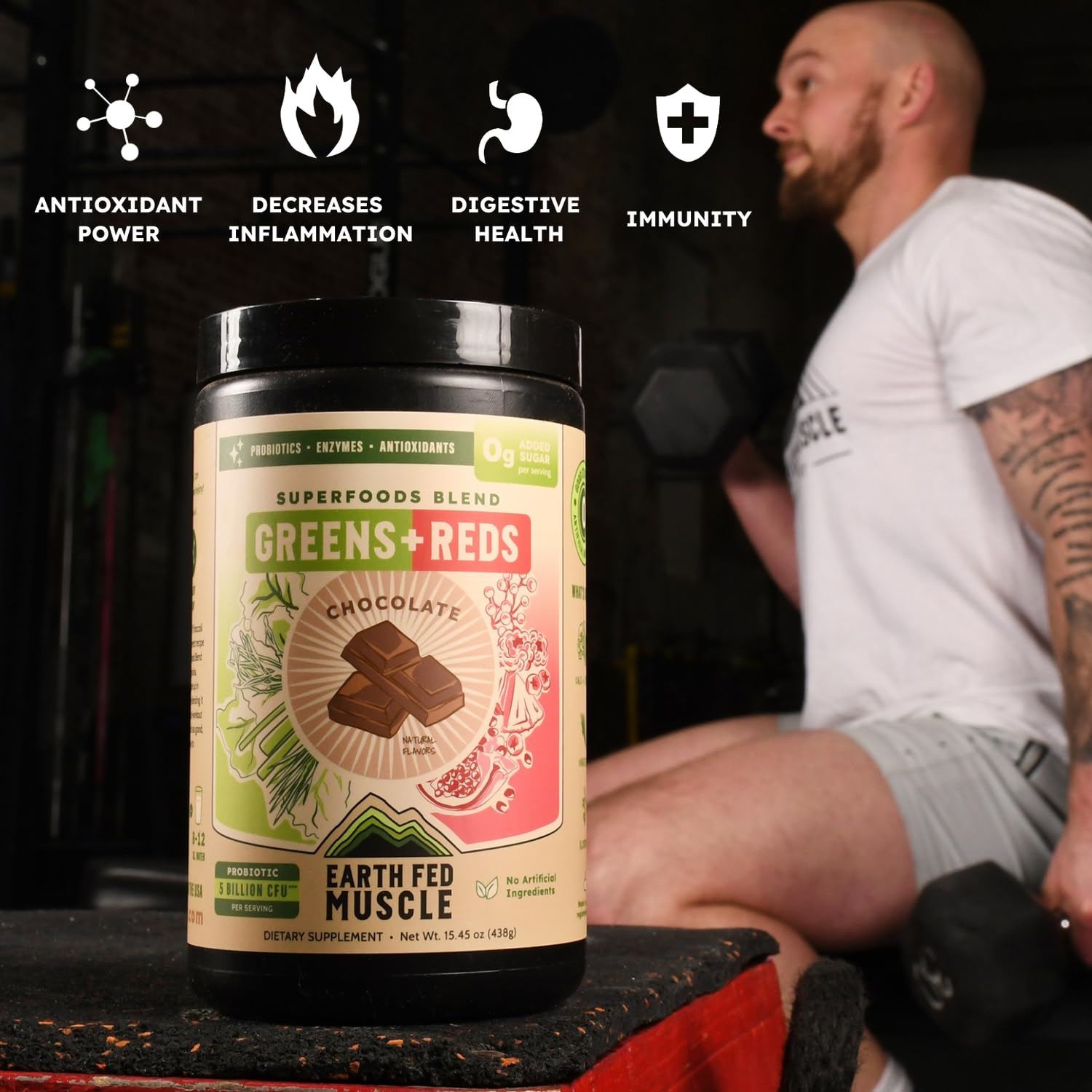 Earth Fed Muscle Chocolate Greens & Reds Superfood Blend Earth Fed Muscle Au supplements