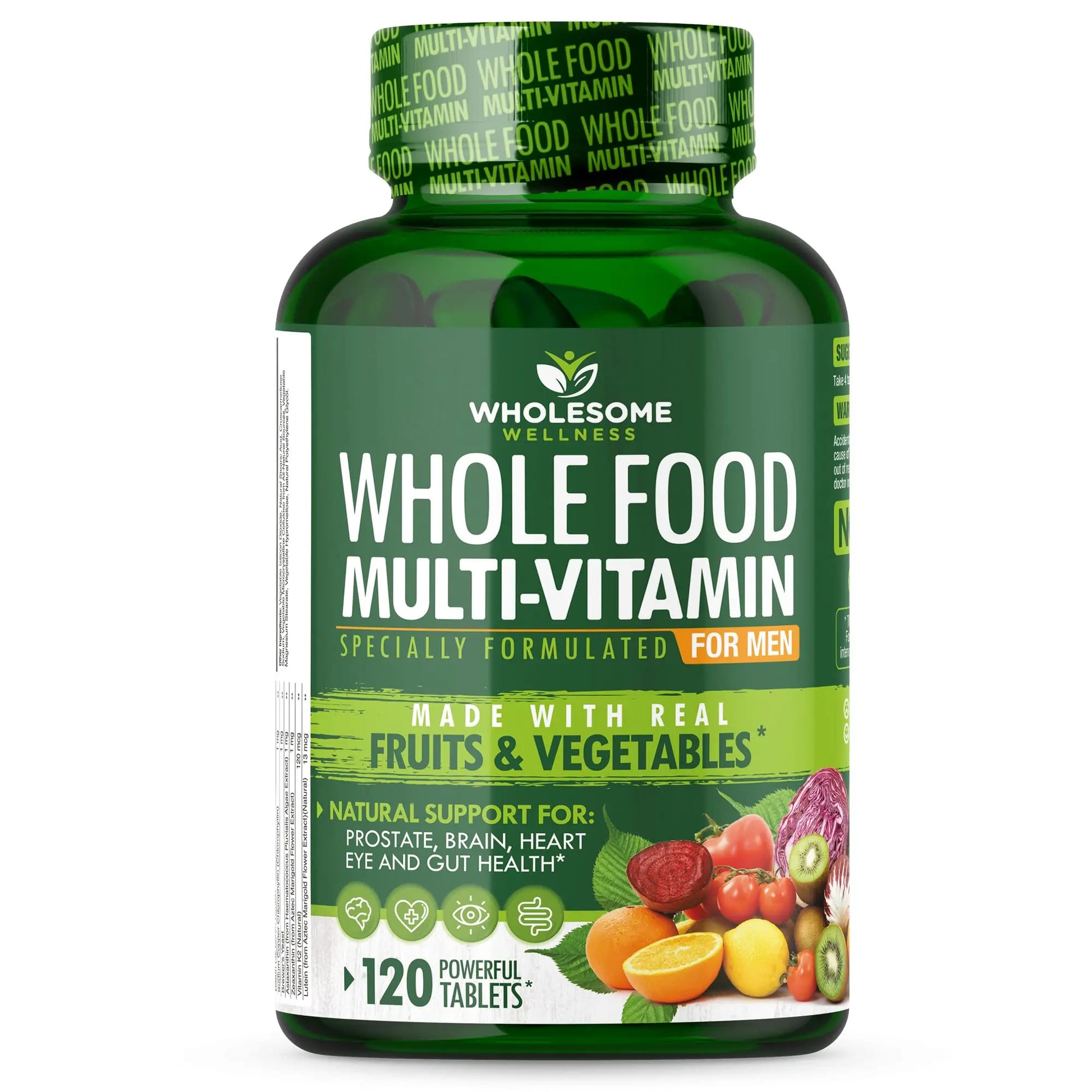 Whole Food Multivitamin for Men - Natural Multi Vitamins, Minerals, Organic Extracts Wholesome Wellness Au supplements