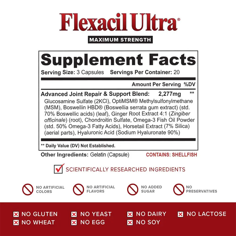 Flexacil Ultra Joint Health & Support Supplement with Glucosamine, Chondroitin Flexacil Ultra Au supplements