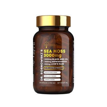 Dr Sosnowski's BioActive Sea Moss | 8-in-1 Formula Enriched with Black Seed, Ashwagandha, Turmeric, Manuka Honey, Lion's Mane, Royal Jelly, Bee Propolis Extract | 60 Capsules Dr Sosnowski's Au supplements