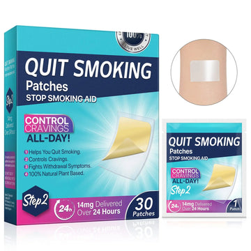 Step 2 Quit Smoking Patches, 14mg Stop Smoking Aids Patches, 30 Count Quit Smoking Stickers that Work with 2 Weeks, Helping Quit Patch, Easy & Effective Anti-Stickers NenMaoKeNu Au supplements