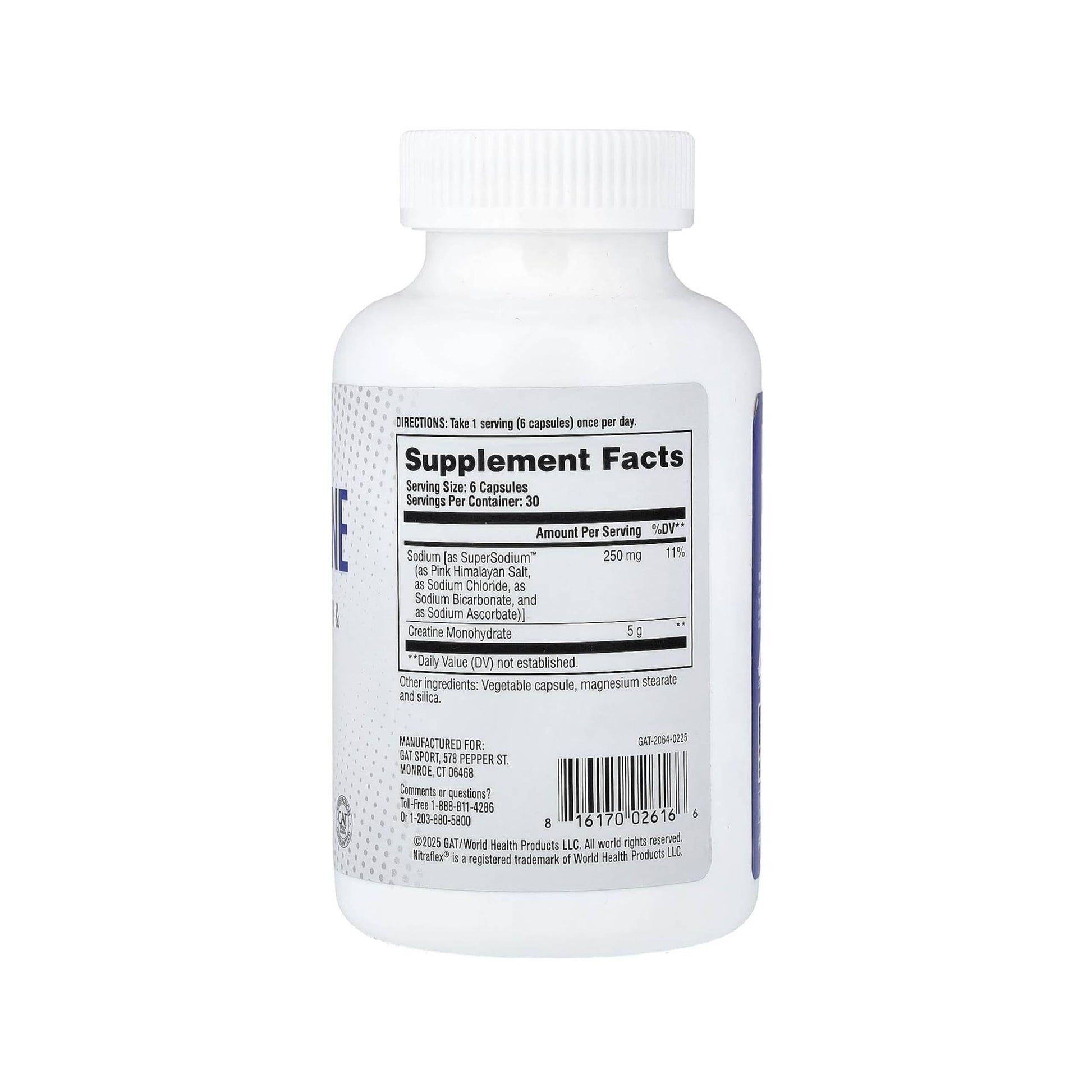 GAT SPORT Pro Creatine Capsules, Strengh, Wellness, Brain Health, Enhanced Absorption, 5 Grams, 150 Veggie Capsules GAT SPORT Au supplements