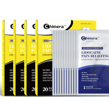 Chimera GUARD 4% Lidocaine Pain Relief Patches (80ct) - F-SA/H-SA Eligible Maximum Strength Numbing Gel Patch for Muscle, Joint, Nerve, Sciatica Pain - Odorless, Stay-Put & 8-Hour Long Lasting Chimera GUARD Au supplements