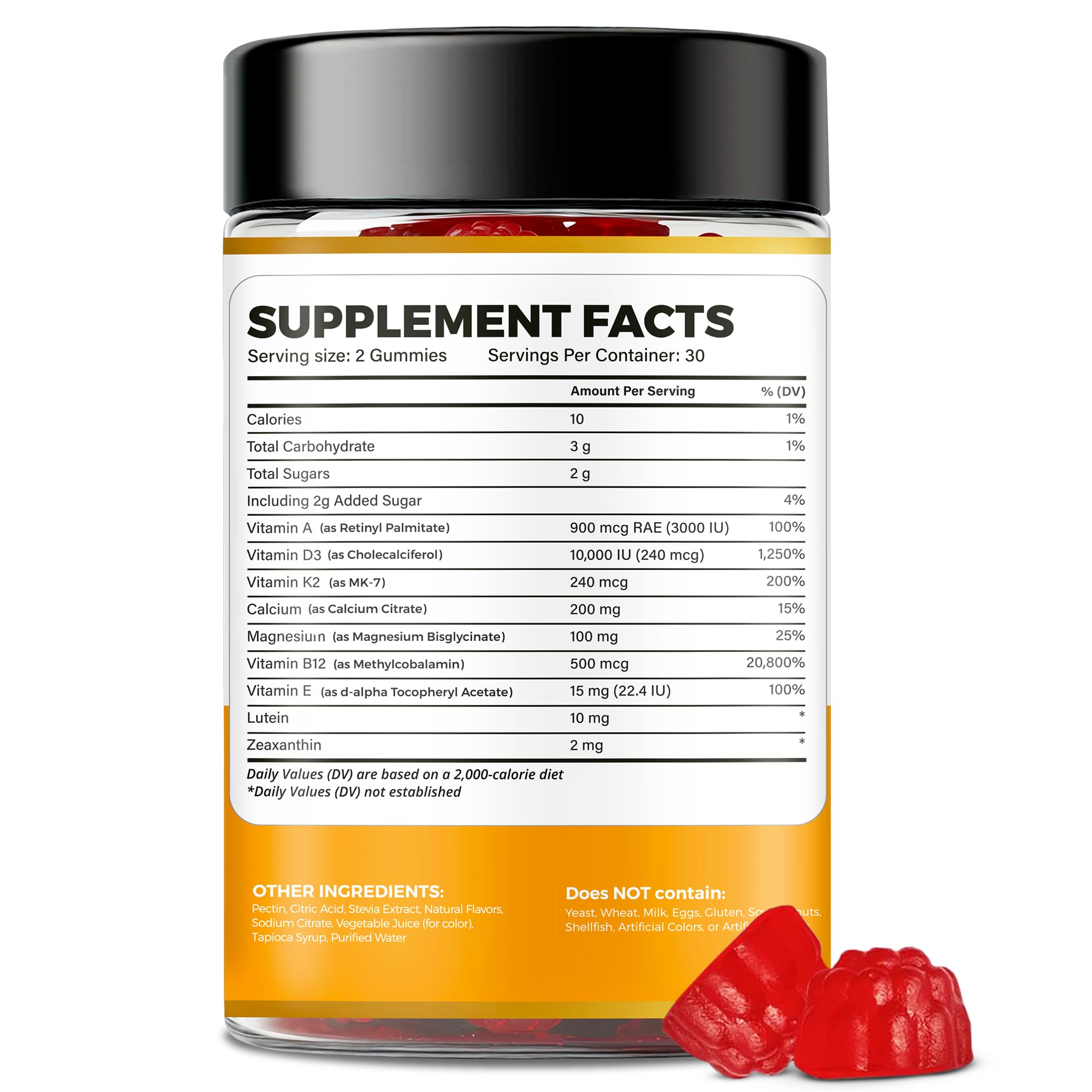 WELVIUM Vitamin D3 K2 Gummies 10000 IU with Magnesium Glycinate, Calcium, B12, K2 MK-7, Vitamins A, E, Lutein, Zeaxanthin - ADK Chewable Supplement for Bone, Eye, Immune Support - D3K2 Gummies WELVIUM Au supplements