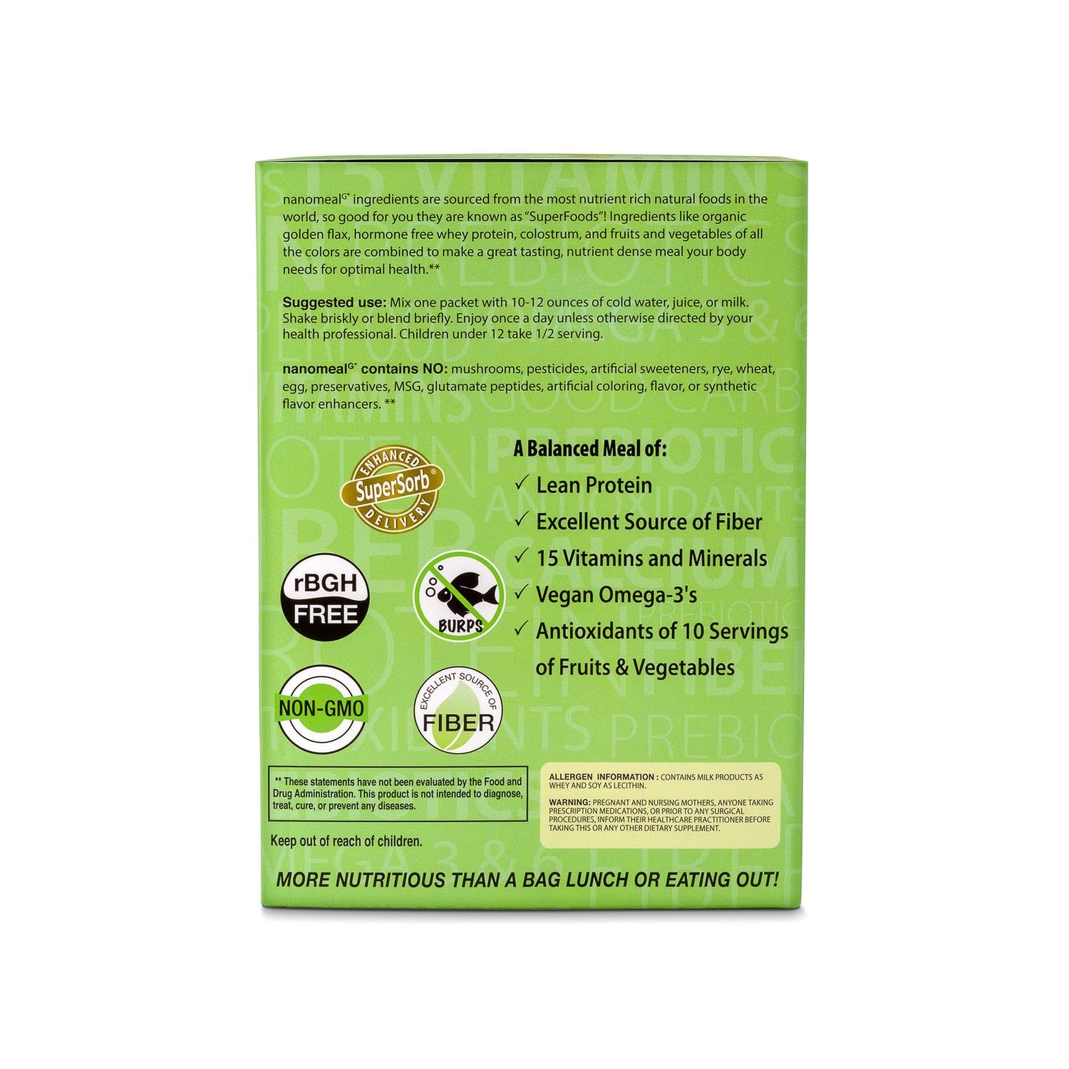 NanoMeal Plant-Based All-in-One Nutrition | Superfood Meal Replacement Powder | Tropical Fruit Blend | 10 Servings | Protein, Greens & Omega for Gut & Immune Support Biopharma Scientific Au supplements