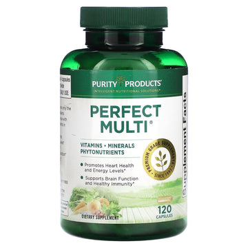 Purity Products Perfect Multi - Multivitamin Packed with Vitamins, Minerals and Phytonutrients - 60 Breakthrough Nutrients - Support for Healthy Immunity, Normal Energy Levels - 120 Capsules (1) Purity Products Au supplements