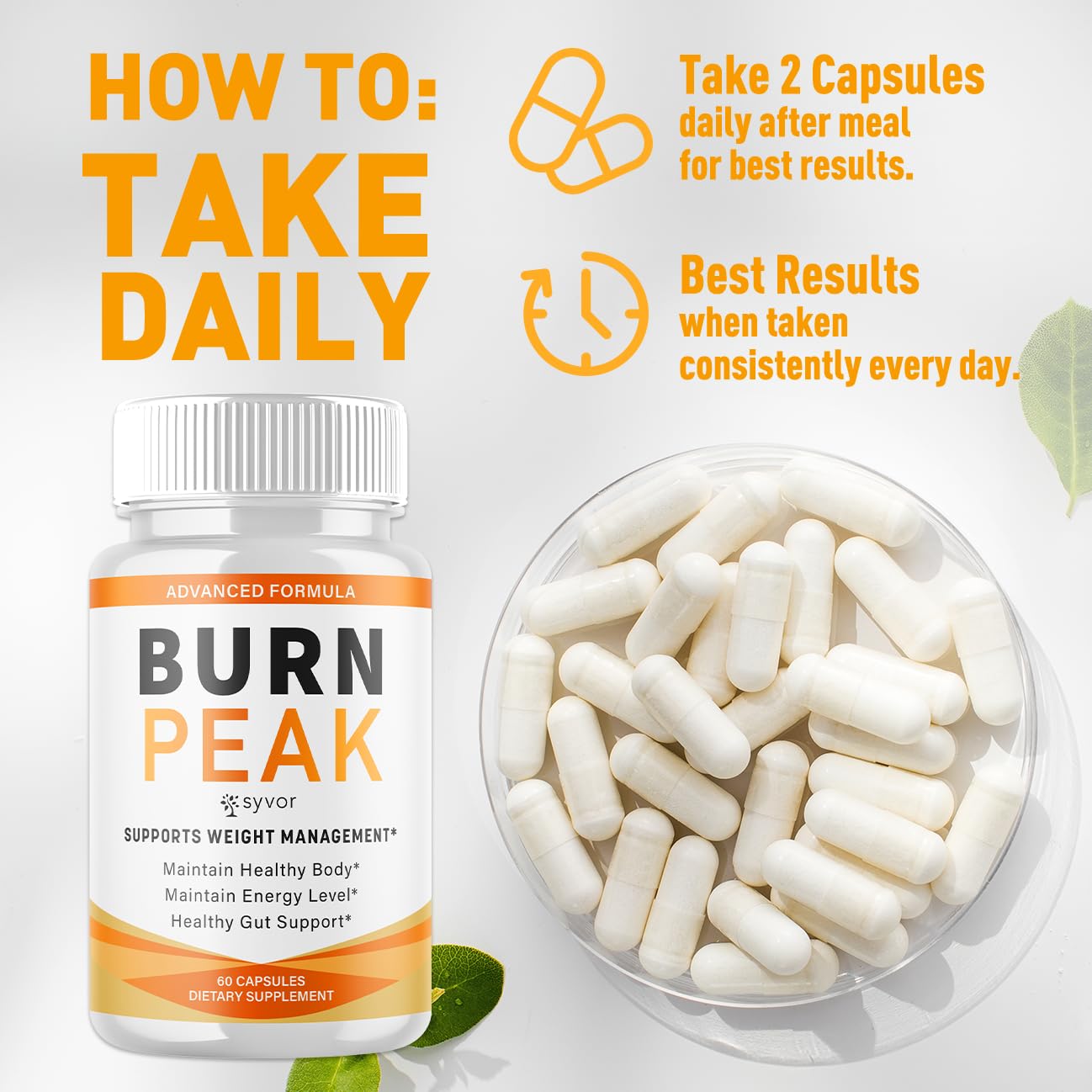 (5 Pack) Burn Peak Capsules, Official Burnpeak Pink Salt Pills with All Natural Ingredients, Advanced Health and Wellness Supplement with Premium Vitamins for Active Lifestyle Support (300 Capsules) Syvor Au supplements