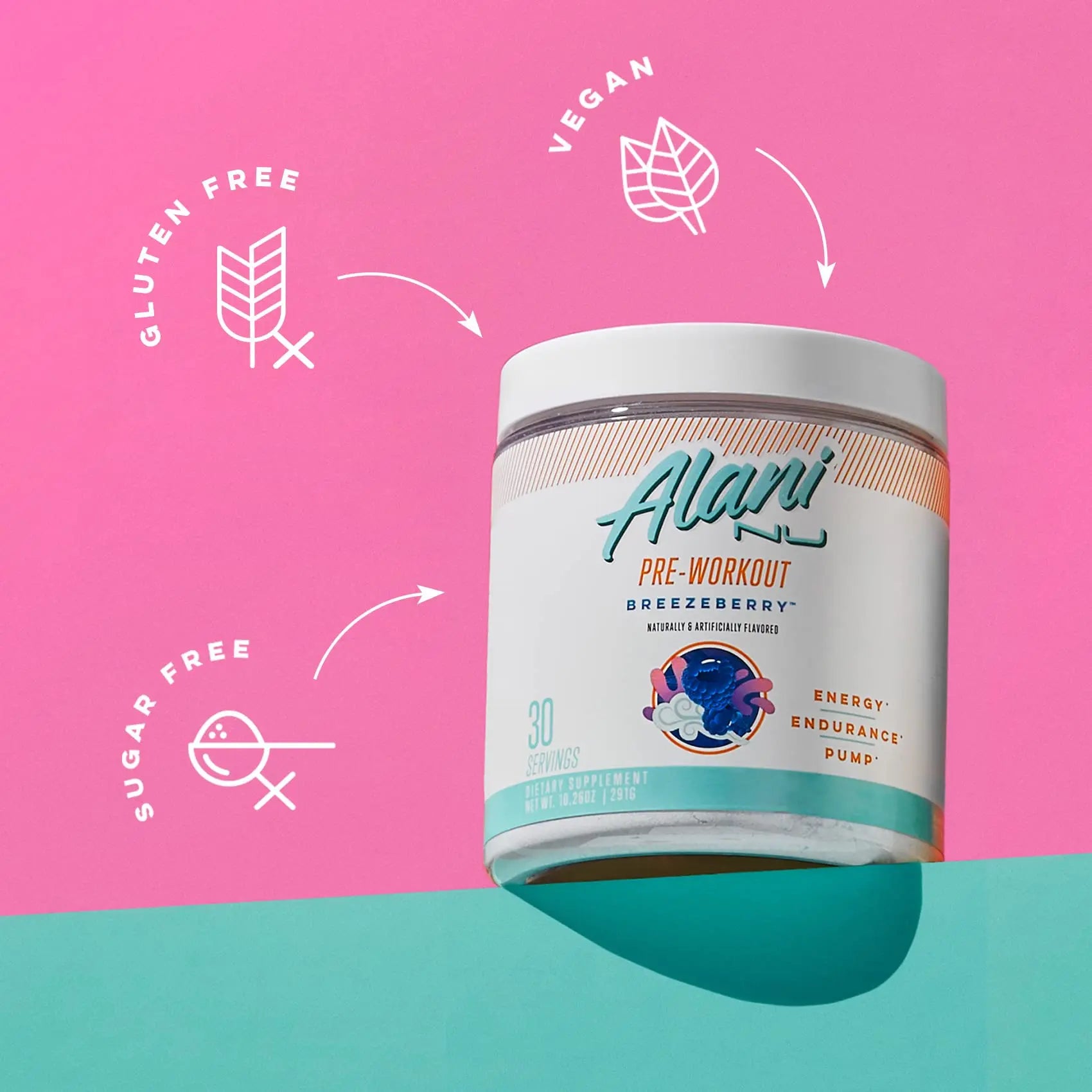 Alani Nu Creatine Monohydrate Powder and Pre Workout Breezeberry Powder Bundle Alani Nu Au supplements