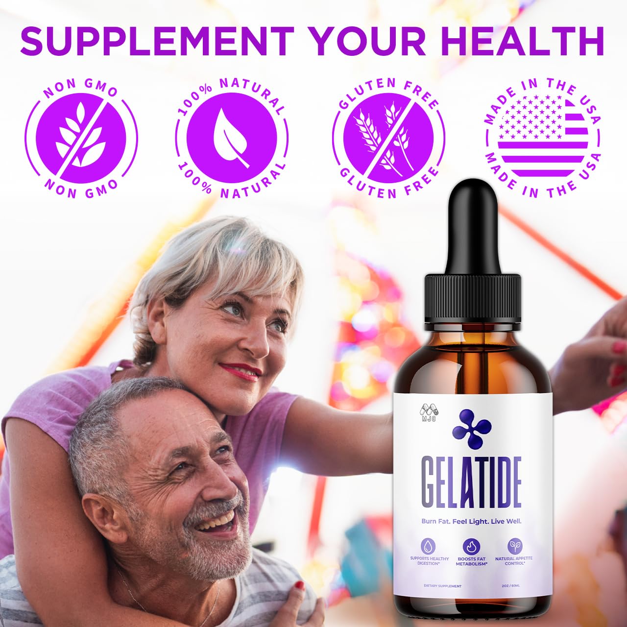 (2 Pack) Gelatide Drops, Official Gelatide Health Support Formula with All Natural Ingredients, Advanced Active Lifestyle Support Supplement Max Strength Vitamin Formula for Women & Men (60 Servings) MJO Au supplements