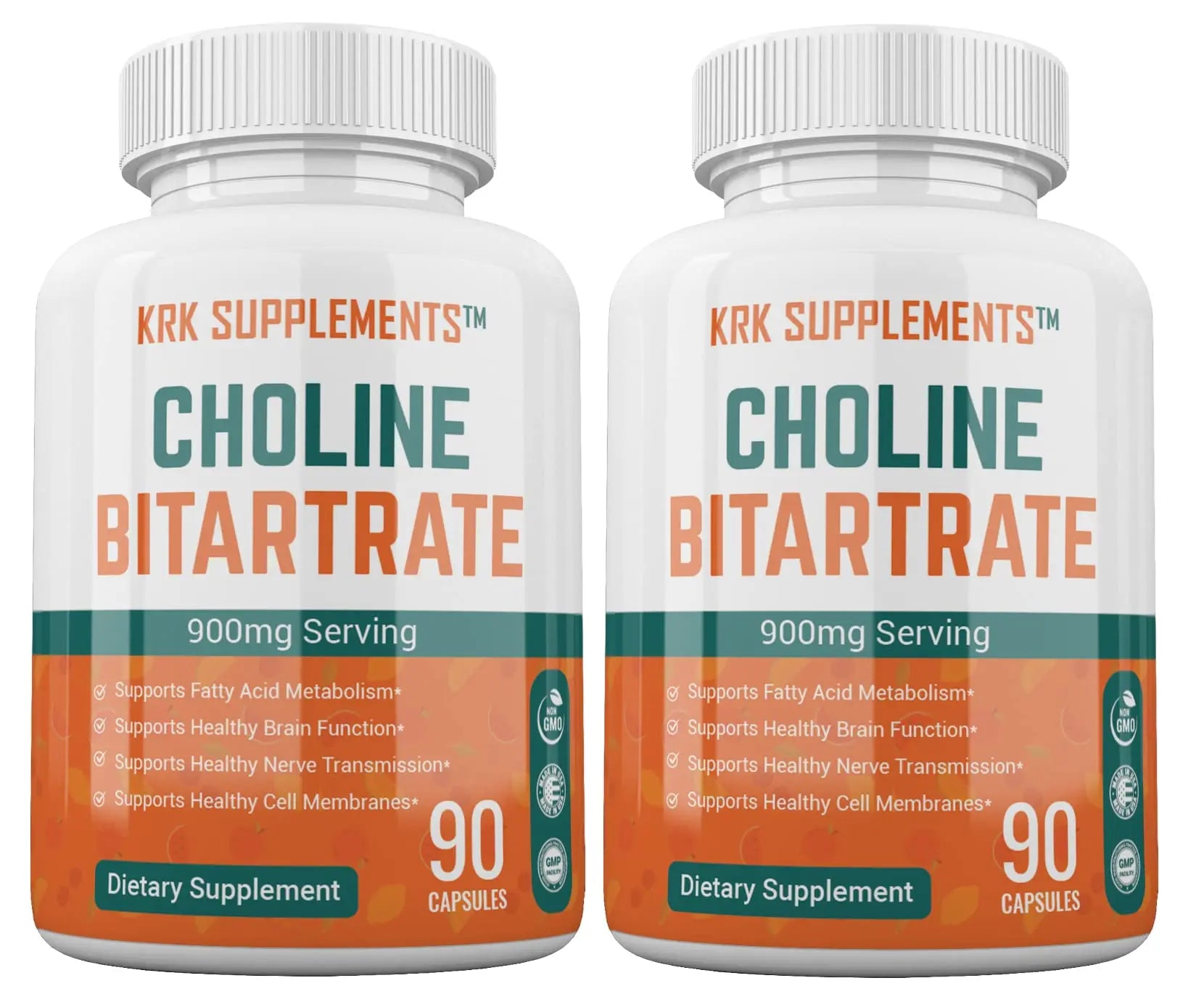 KRK SUPPLEMENTS Bundle Combo of 2 Bottles of Choline Bitartrate and 2 Bottles KRK SUPPLEMENTS Au supplements