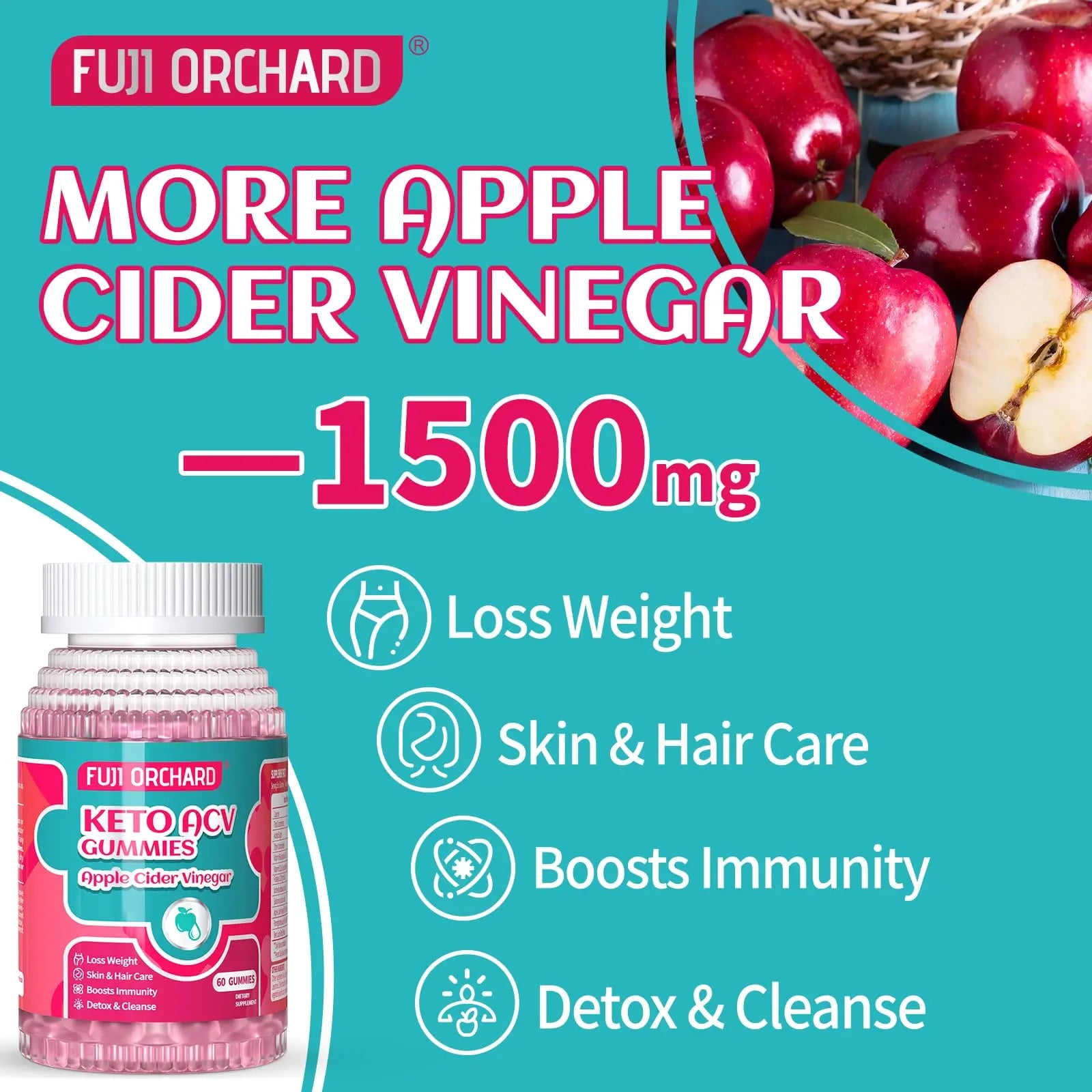 FUJI ORCHARD Keto Acv Gummies, 1500mg Keto Acv Gummies Advanced Weight Loss FUJI ORCHARD Au supplements