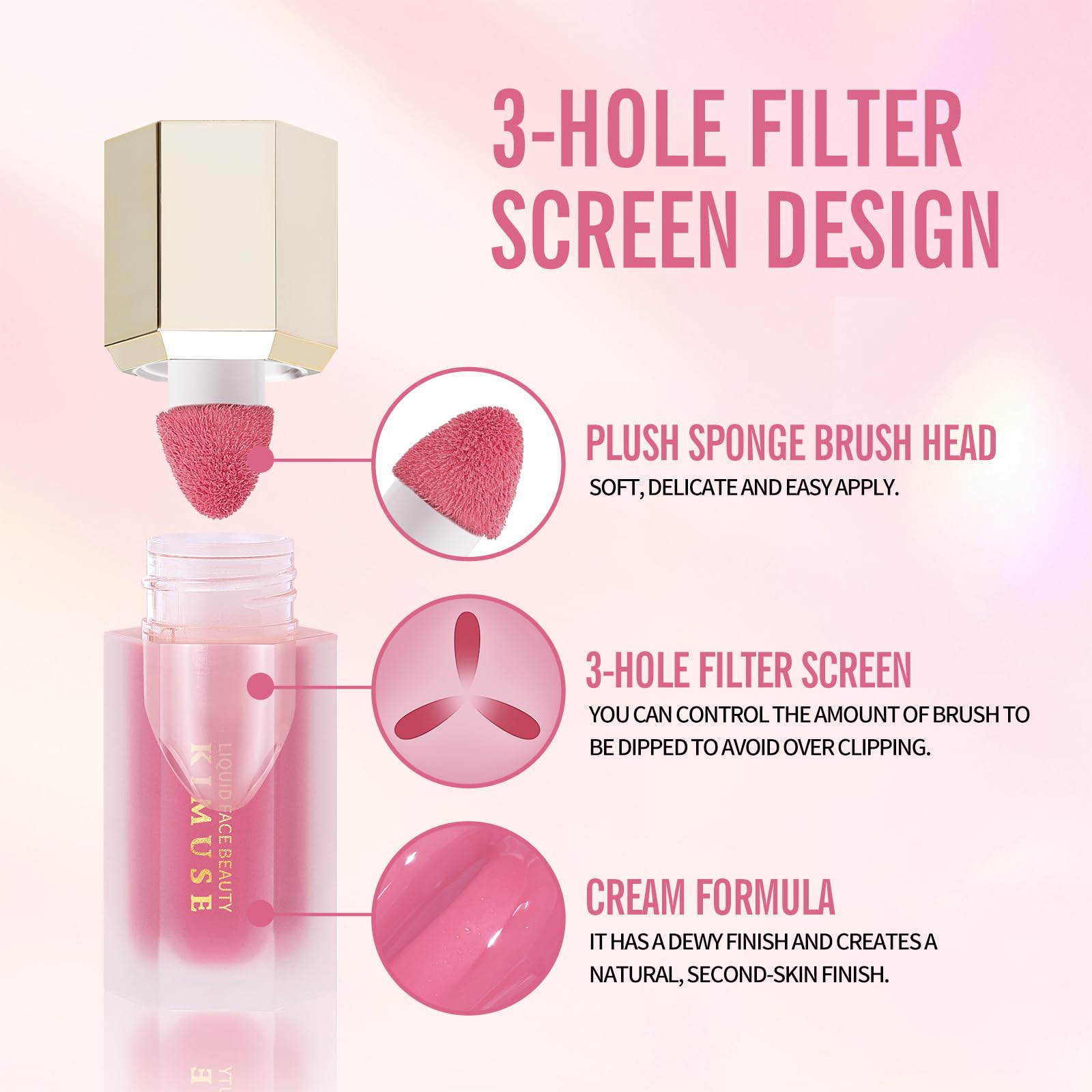 KIMUSE Liquid Blush, Long-Wearing Pigmented Soft Cream Face Blush, Waterproof, Smudge Proof, Dewy Finish KIMUSE Au supplements