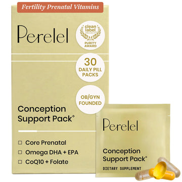Perelel Conception Support Pack, Prenatal Multivitamin with DHA Omega 3, COQ10 & Folate, Supports Fertility Wellness for Women Perelel Au supplements