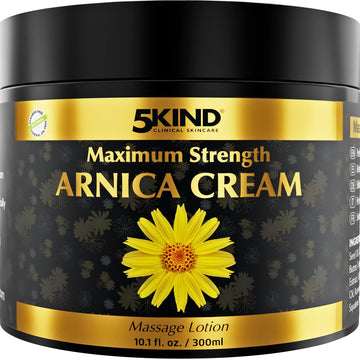 5kind Extra Strong Arnica Cream for Bruising and Swelling 10.1 Fl Oz - Arnica Bruise Cream Extra Strength Fast Healing Thin Skin - High Concentration Arnica Montana Extract for Bruises-Natural Formula 5kind clinical skincare Au supplements