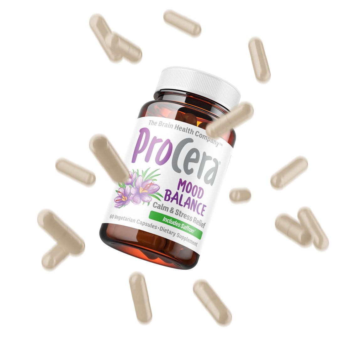 Procera Mood Support - Boost Mental Performance - Clarity - Mood Stability - Stress - Anxiousness - Mental Fatigue - Adaptogens - Saffron - Magnesium - Ashwagandha - Rhodiola - 60 Count Procera Au supplements