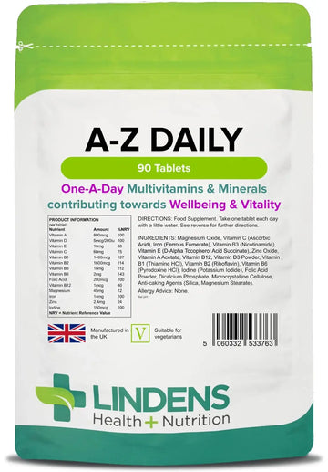 Multivitamin A-Z Daily Tablets 90 Tablets by Lindens Lindens Au supplements