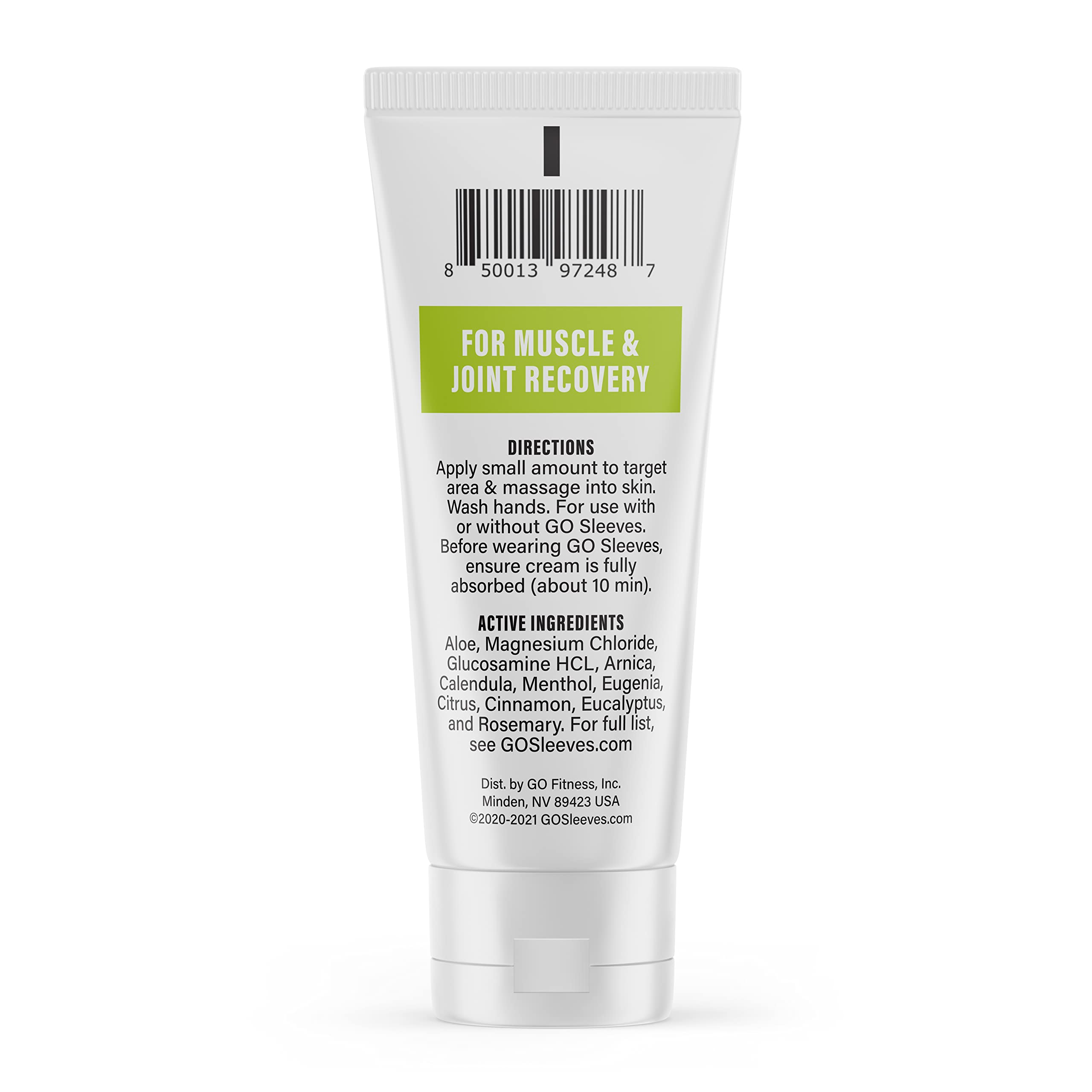 Go Sleeves Sports Recovery Cream - Concentrated Muscle and Joint Recovery Lotion – Magnesium Chloride Cream with Arnica for Muscle Pain and Stiffness from Running, Exercise, Backache – 2 Ounces GO SLEEVES Au supplements