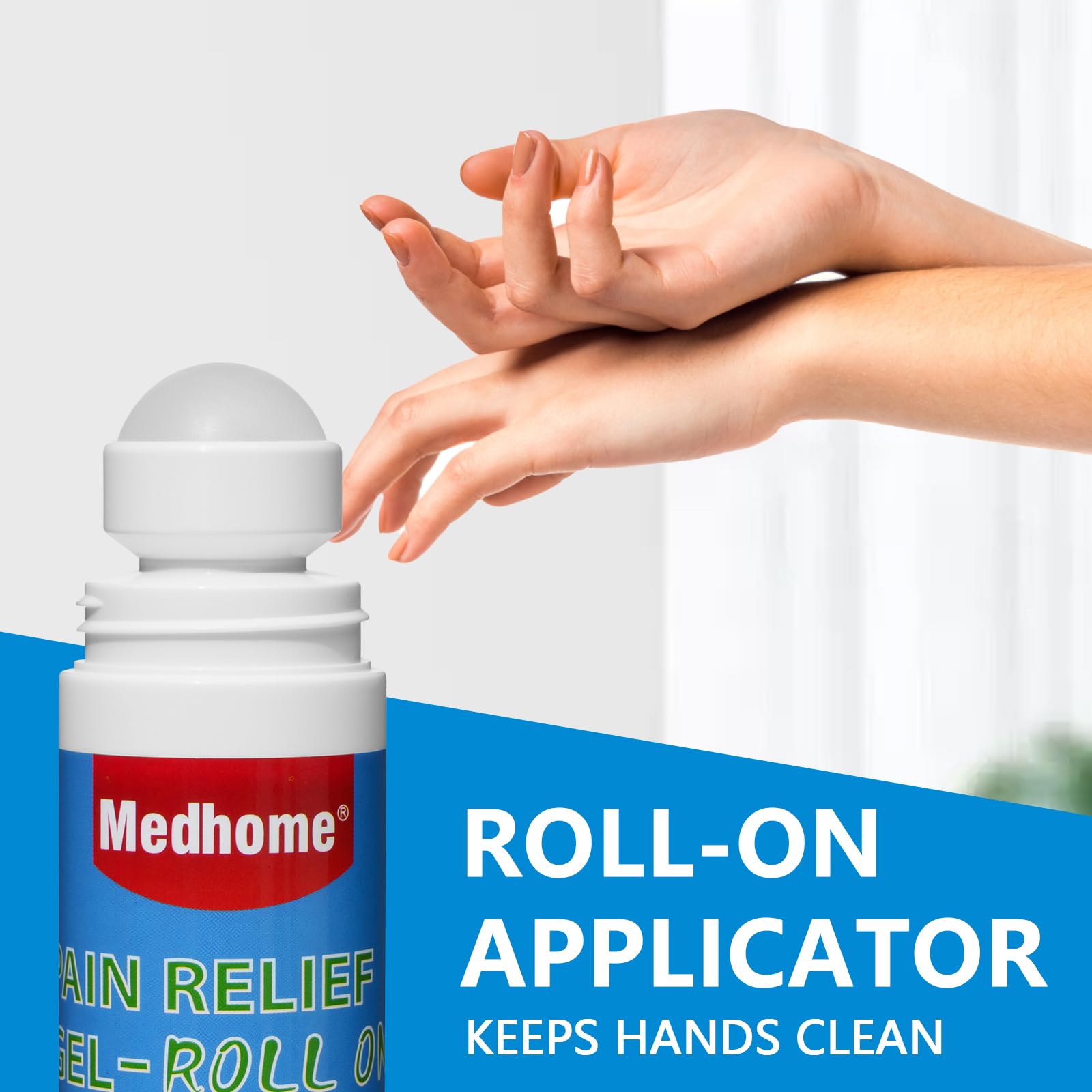 Medhome Pain Relief Roll On, Travel Size Pain Reliever, for Knee, Neck, Hip, Joint, Shoulder, Arthritis Pain Reliever, Fast Acting & Long Lasting Formula, Roll On Menthol Gel 2.5 oz (Pack of 1) Medhome Au supplements