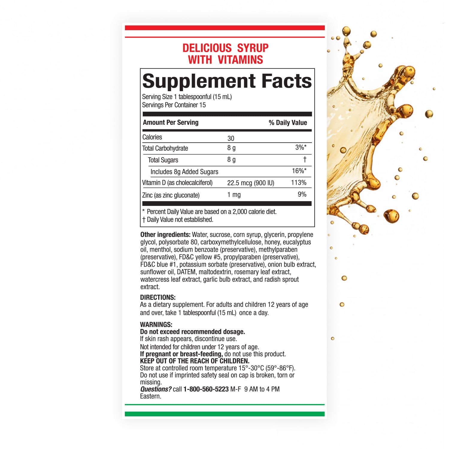 Jarabe Berro y Cebolla Immune Support Syrup with Vitamin D, Zinc & Natural Herbal Extracts – Eucalyptus, Honey, Onion, Garlic & More – Teens & Adult Wellness Formula – 8 Fl Oz Each | 2-Pack Berro y Cebolla MENPER Au supplements