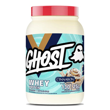 GHOST Whey Protein Powder, Cinnabon - 2LB Tub, 25G of Protein - Cinnamon Roll Flavore GHOST Au supplements