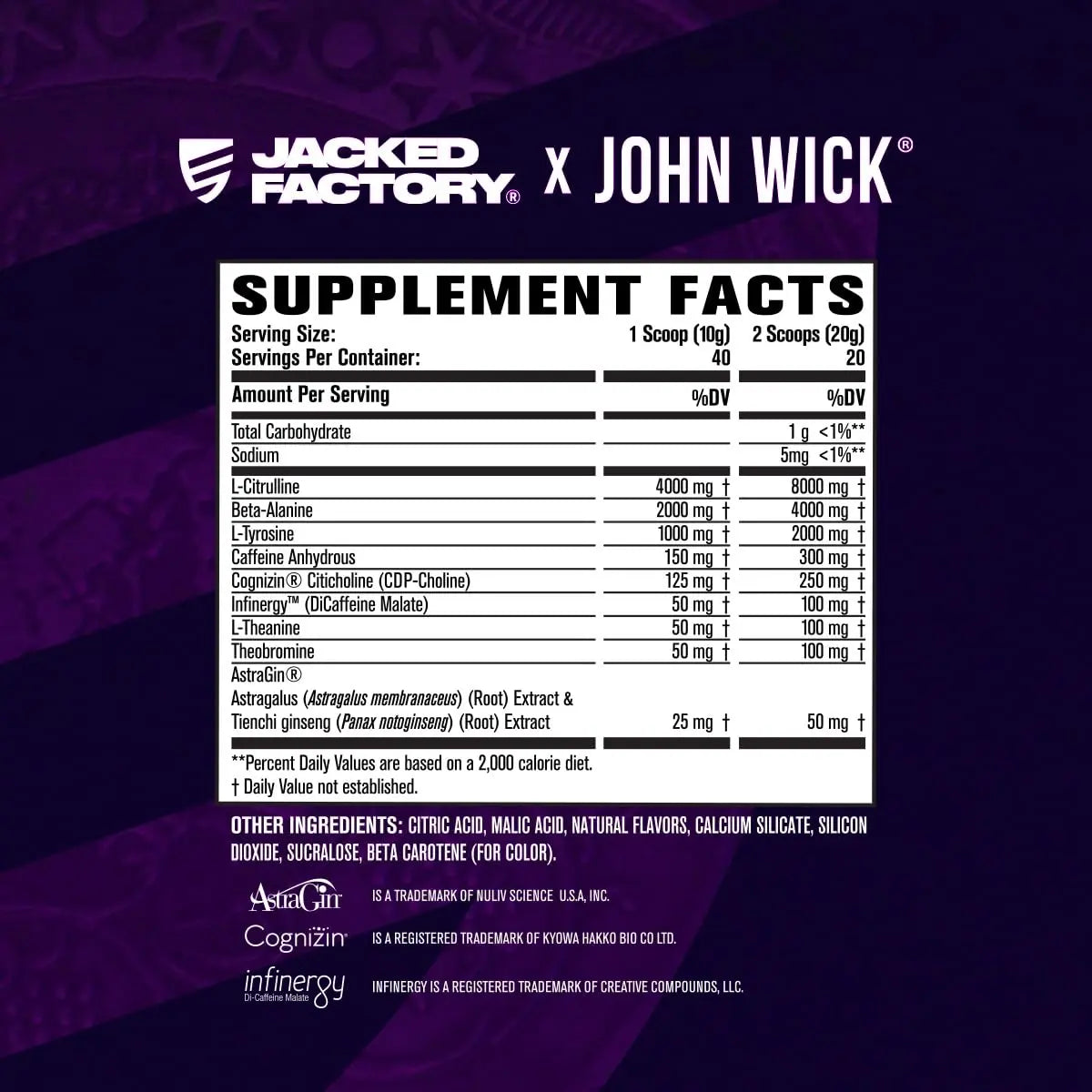Jacked Factory X John Wick - Wick Mode Pre Workout Powder - Intense Energy, Battle-Ready Focus, Unstoppable Commitment, and Sheer Will Jacked Factory Au supplements