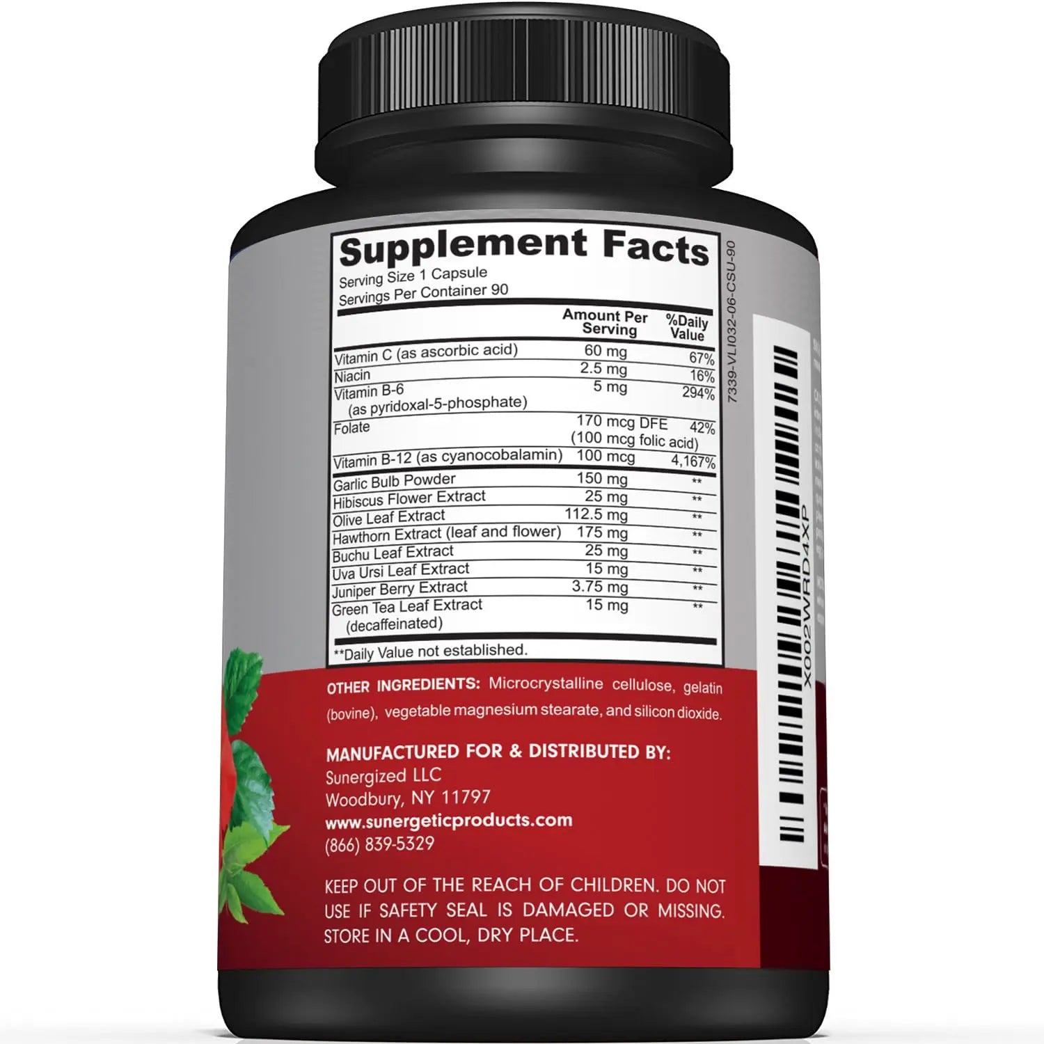 Premium Blood Pressure Support Supplement For Cardiovascular & Heart Health with Garlic Sunergetic Au supplements