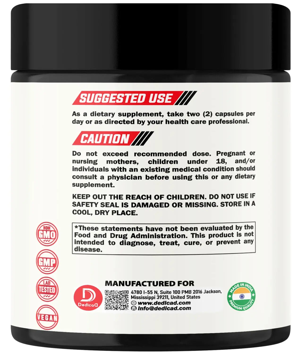 DEDICAD 9in1 Cortisol Supplement - Ashwagandha and Magnesium Glycinate and Chelate - Brain Health & Restful Night & Mood Balance - 90 Capsules Supply 45 Days DEDICAD Au supplements