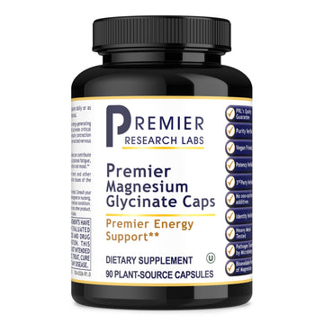 Premier Research Labs Magnesium Glycinate Supplement - Pure Magnesium, High Absorption, Supports Sleep Quality, Chelated, Vegan, Third Party Tested, Premier Energy Support - 90 Capsules Premier Research Labs Au supplements