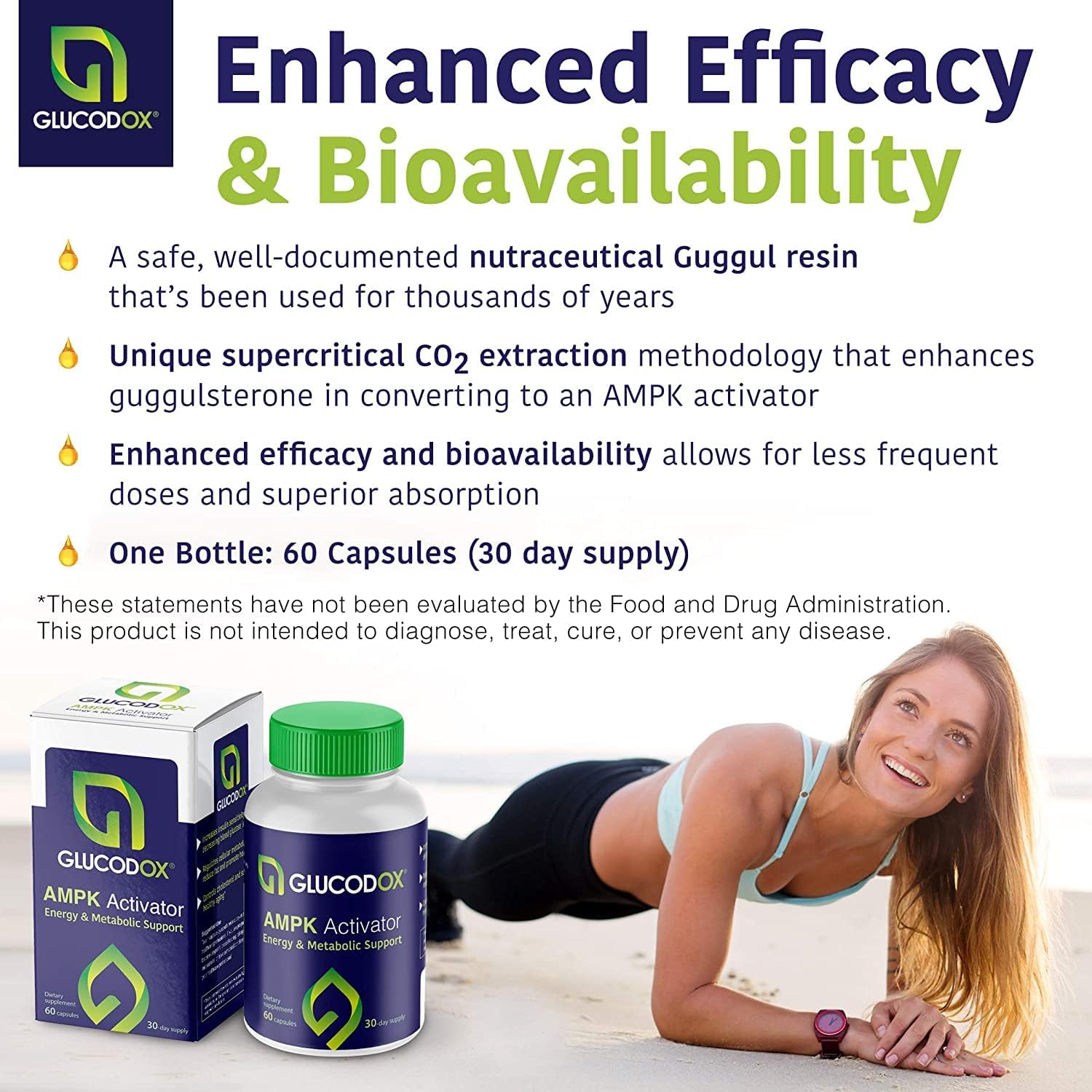 GlucodOX AMPK Activator Supplement – AMPK Enzyme, Metabolism Booster, Guggul Supplement for Body Management & Longevity – Vegan Metabolic Support - 30 Day Supply (60 Capsules) GlucodOX Au supplements