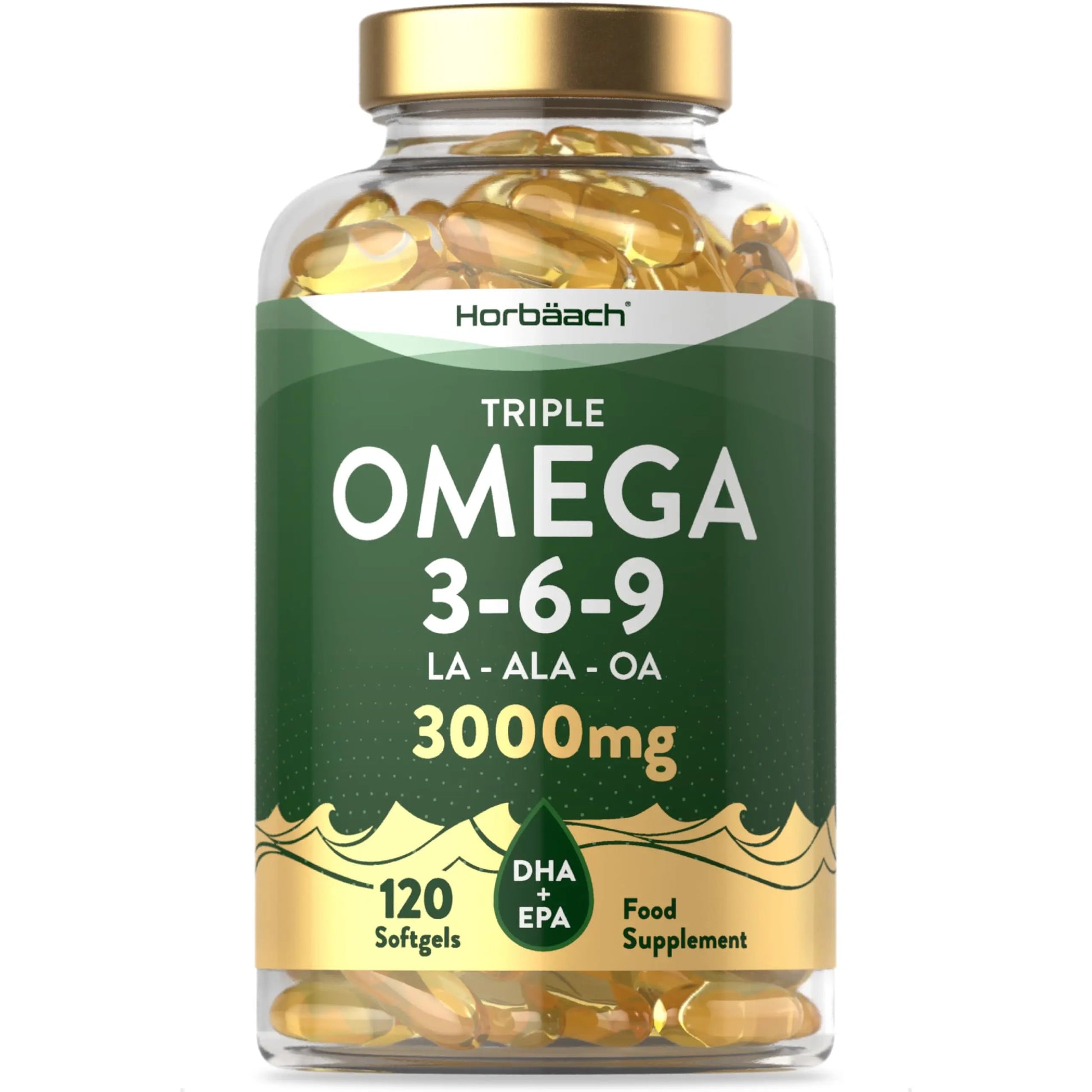 Omega 3 6 9 Capsules High Strength | 3000mg | 120 Softgels | Triple Omega 369 Horbäach Au supplements