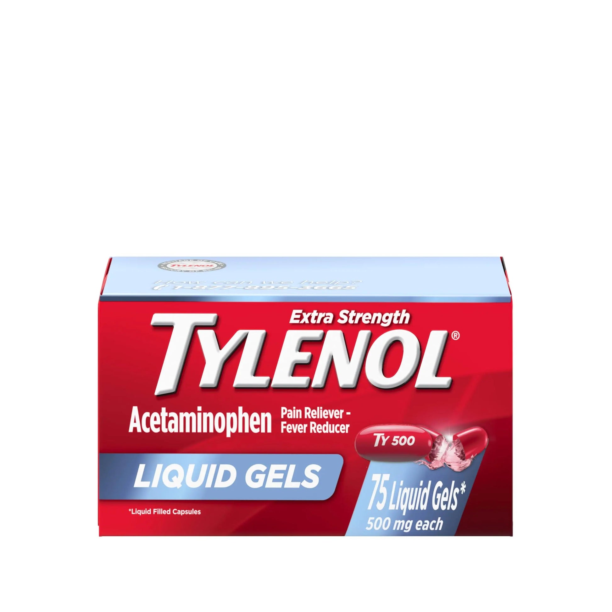 Tylenol Extra Strength Liquid Gels, Fast, Strong Pain Relief, Fever Reducer for Adults with 500 mg Acetaminophen, Fast-Acting Liquid Gel Capsules for Headaches & Minor Pain Relief, 75 Count Tylenol Au supplements