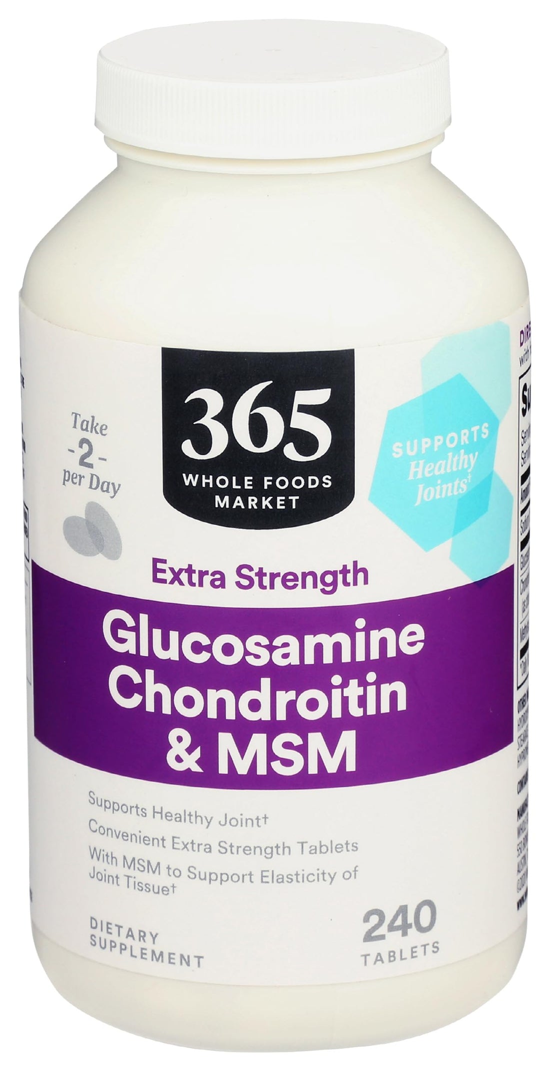 365 by Whole Foods Market, Glucosamine Chondroitin X Strength MSM, 240 Tablets 365 by Whole Foods Market Au supplements