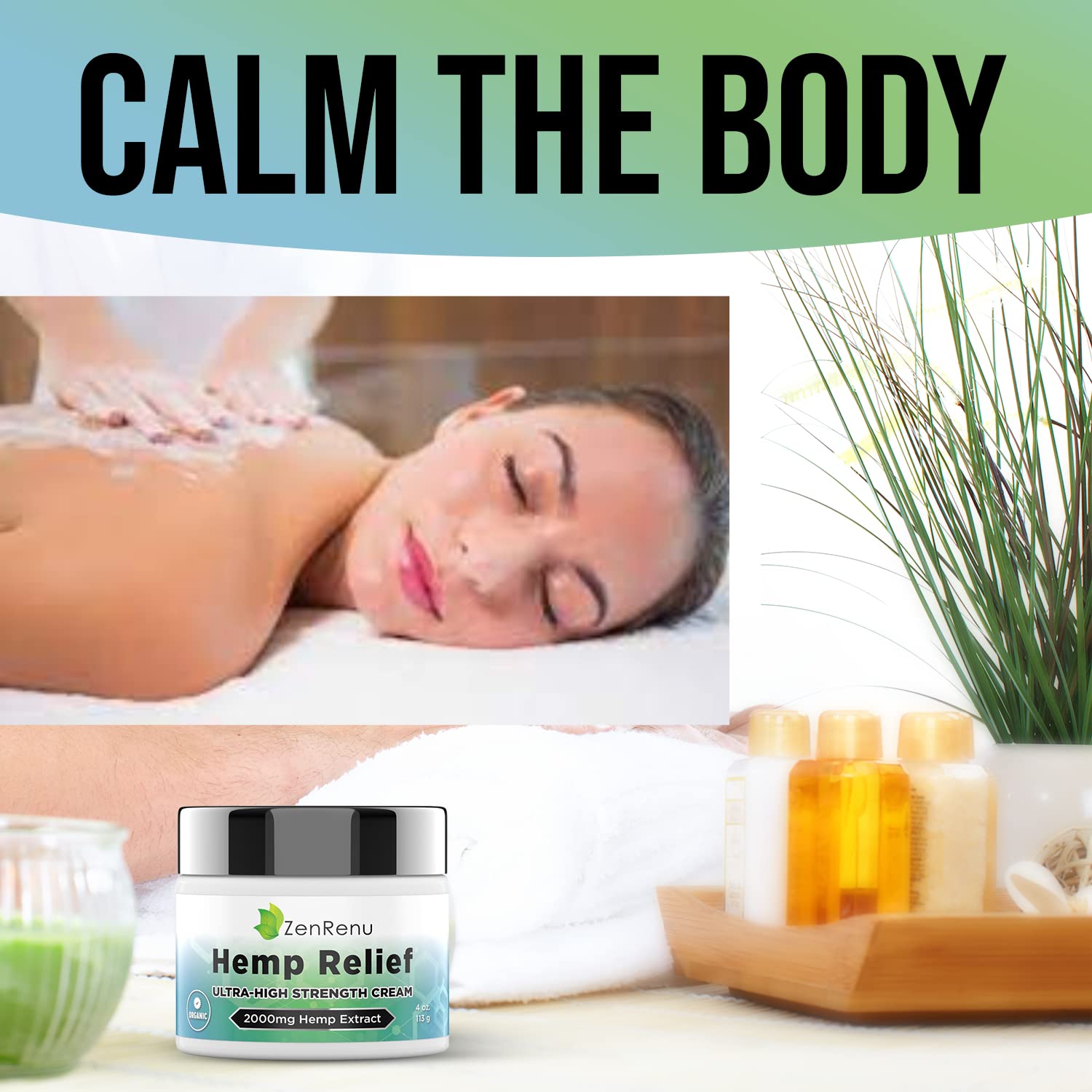 Hemp Cream Maximum Strength - Menthol Rub with Hemp Oil, Arnica, Lavender, Aloe Vera, Kava Kava, & Camphor - Natural Hemp Muscle Rub Cream for Skin, Muscles & Joints - ZenRenu, 4 oz Zenrenu Au supplements