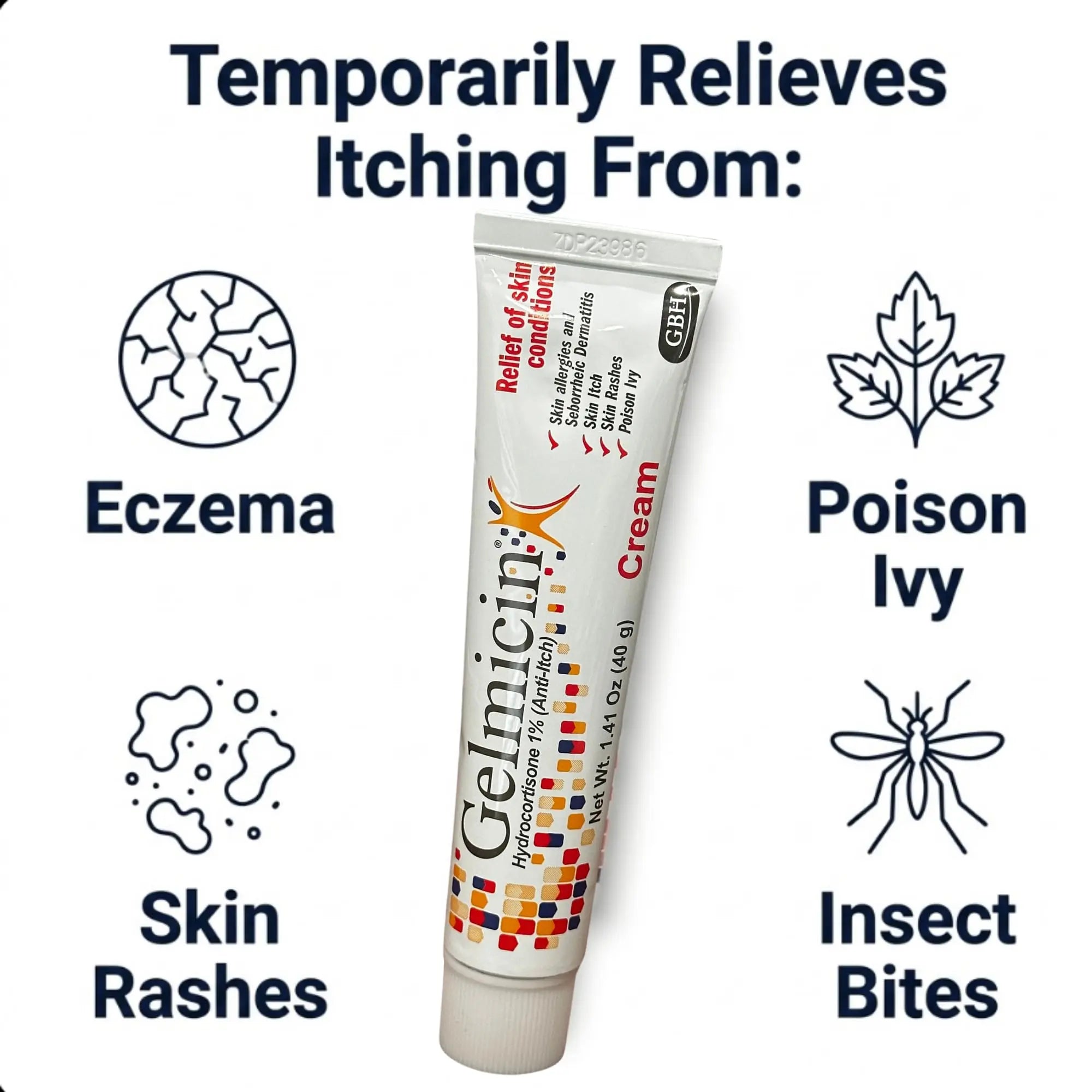 Gelmicin Cream 40g Skin Allergies, Skin Itch, Skin Rashes, Poison Ivy Relief- Contains 1.41 oz Gelmicin Au supplements