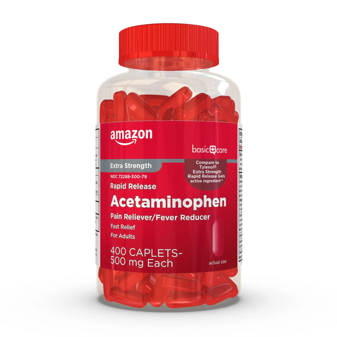 Amazon Basic Care Rapid Release Acetaminophen Caplets 500 mg, Extra Strength Pain Reliever and Fever Reducer for Headache, Backache, Menstrual Pain, Arthritis Pain, 400 Count Amazon Basic Care Au supplements