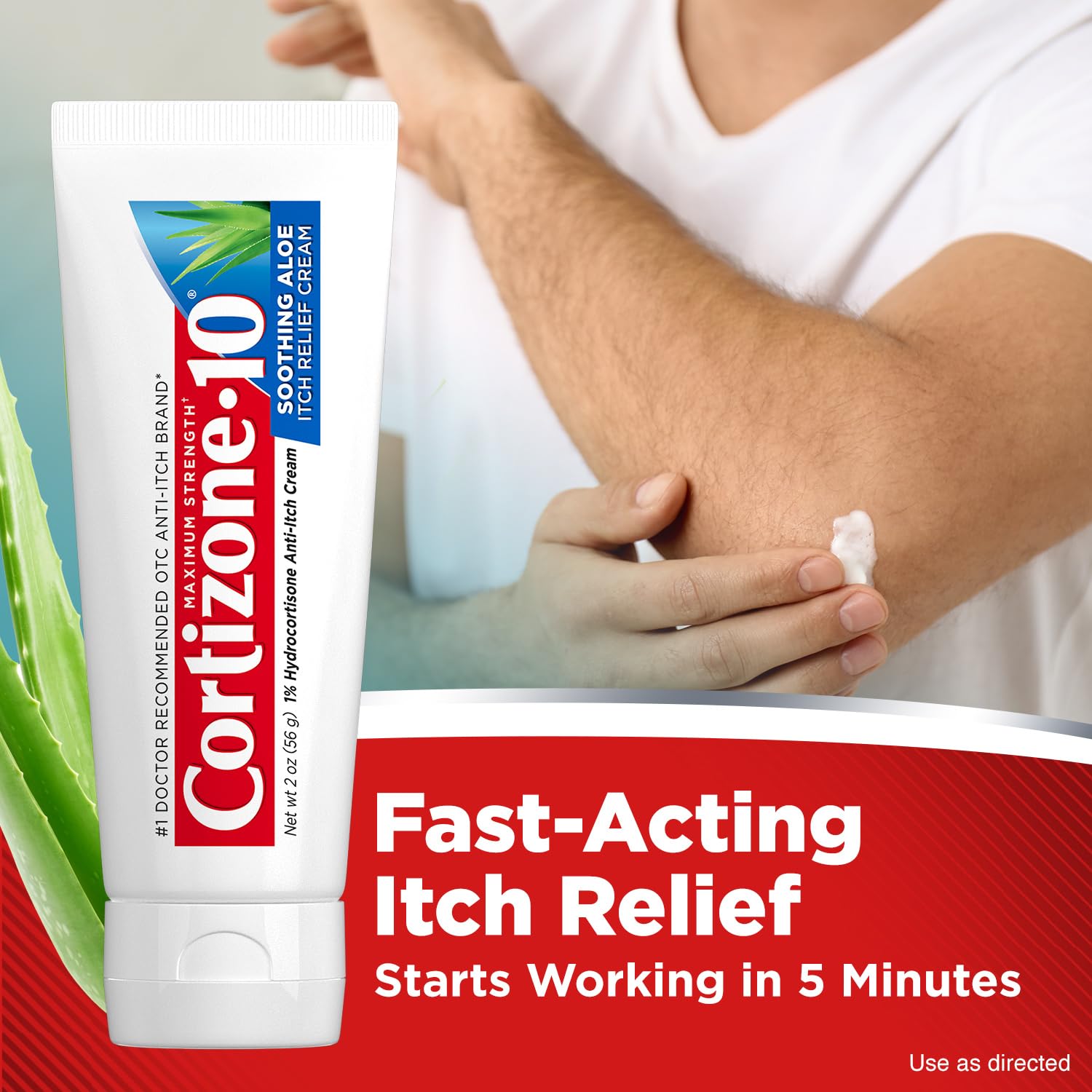 Cortizone-10 Maximum Strength Soothing Aloe Itch Relief Cream, 1% Hydrocortisone, Fast-Acting, Anti-Itch Cream for Bug Bites, Rash, Eczema, Psoriasis, Poison Ivy, Oak, Sumac & More, 2 oz Cortizone 10 Au supplements