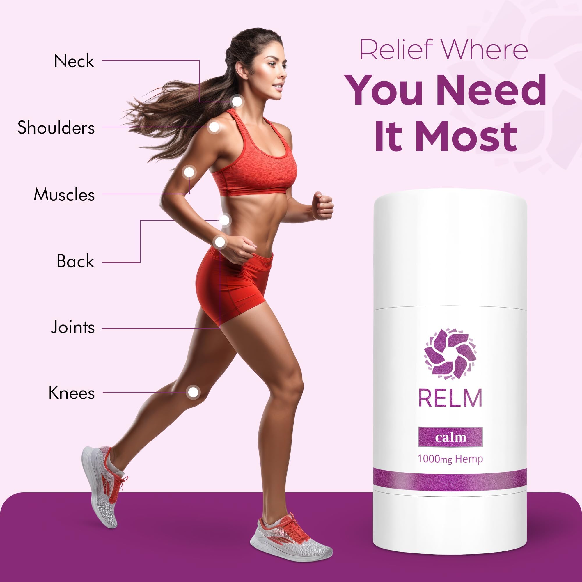 Relm Wellness Hemp Cream Relief - Maximum Strength Oil Roll On - Lavender Essential Oil - 1000mg Hemp - Nighttime Calming Creme | Great for sore Knee, Back, Joints and Muscles | Solid Lotion Balm Relm Wellness Au supplements