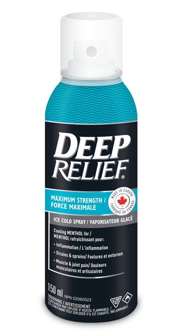 Deep Relief Ice Cold Spray, 150ml - Plastic Bottle, Spray, Cold Therapy, Turquoise, 5.3cm x 5.3cm x 17.1cm Deep Relief Au supplements