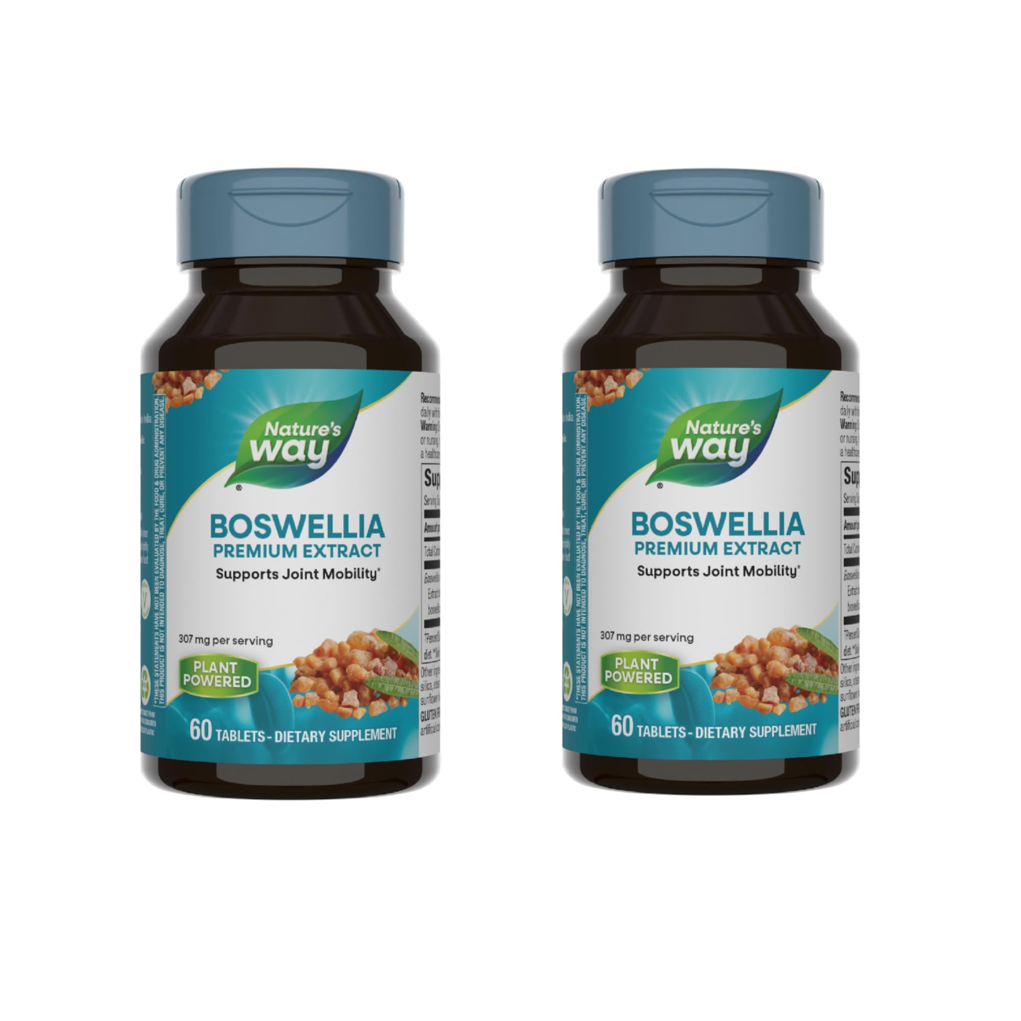 Nature's Way Boswellia Premium Extract, Supports Joint Mobility*, 307 mg Boswellia serrata Extract per Serving, Frankincense Supplement, Gluten Free & Vegan - 60 Tablets (Packaging May Vary) - 2 Pack Nature's Way Au supplements