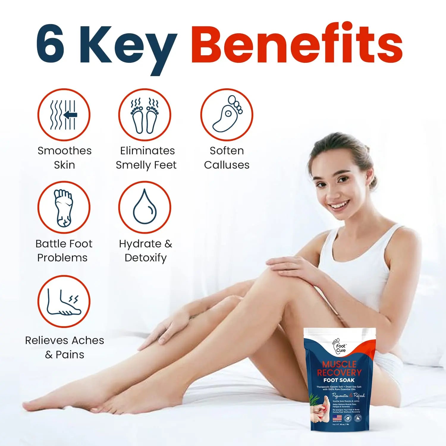 Muscle Relief Foot Soak with Epsom Salts - All Natural Salts for Post Workout Recovery FOOT CURE Au supplements