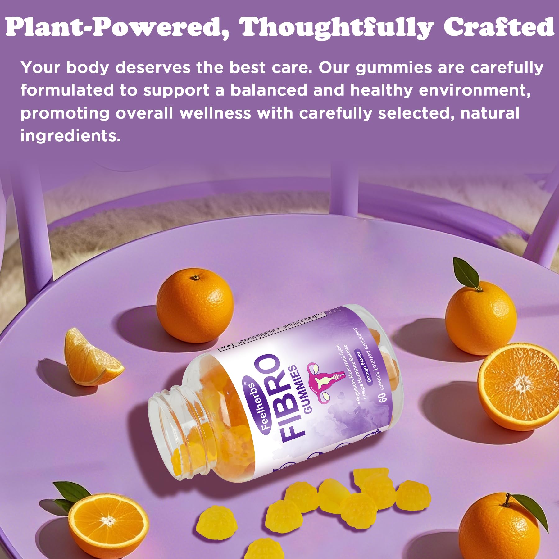 Fibro Gummies for Women Ovarian, Multivitamin Gummies for Hormone Balance, Ovarian Support Inositol Gummy with Vitamin A, E, and Minerals, 60 Count Feelherbs Au supplements