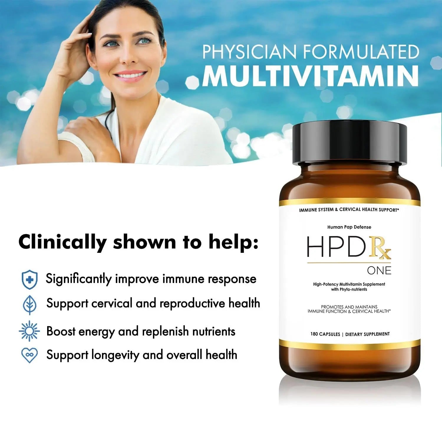 HPD Rx ONE Immunity Boost Multivitamin | HPV Supplements for Women and Men, 2 Pack HPD Rx Au supplements