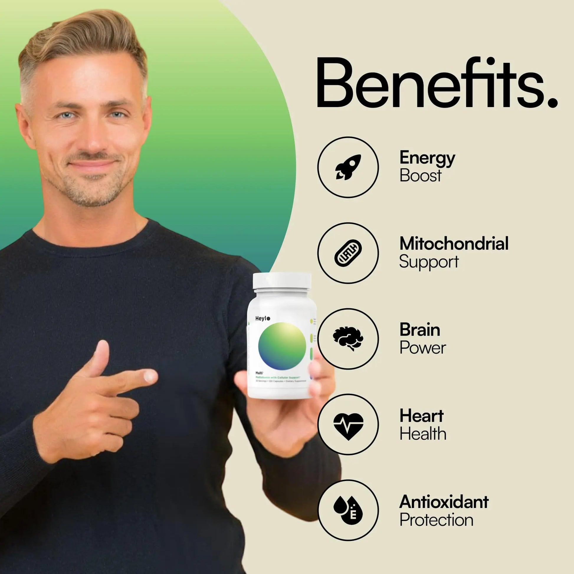 Heylo Multi+ Advanced Multivitamin Supplement – Boosts Energy, Enhances Immune Support, Provides Antioxidant Protection, Promotes Detoxification Heylo Health Au supplements