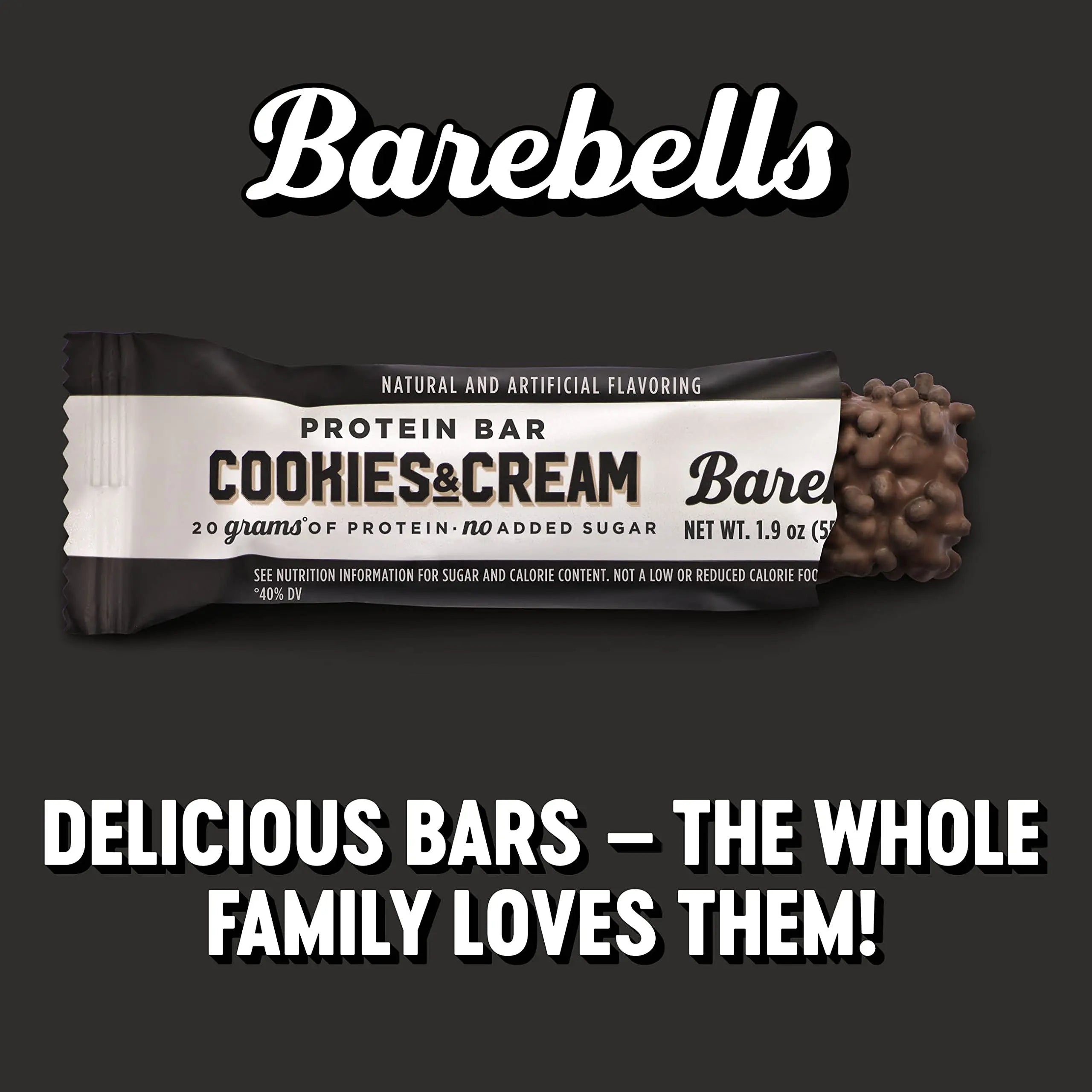 Barebells Protein Bars Cookies & Cream - 12 Count, 1.9oz Bars - Protein Snacks with 20g BAREBELLS Au supplements